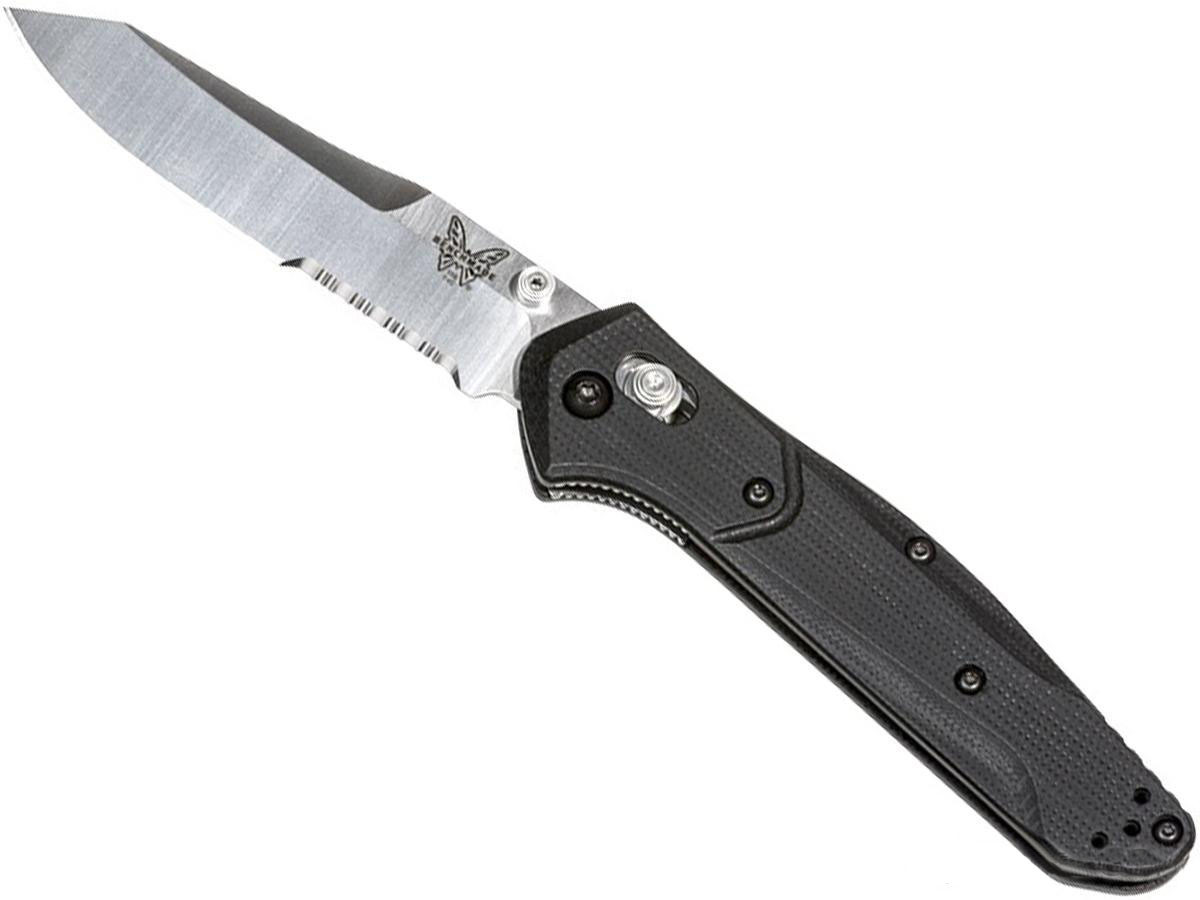Benchmade Osborne Folding Knife (Model: Reverse Tanto / Satin Serrated Edge / Black G10)