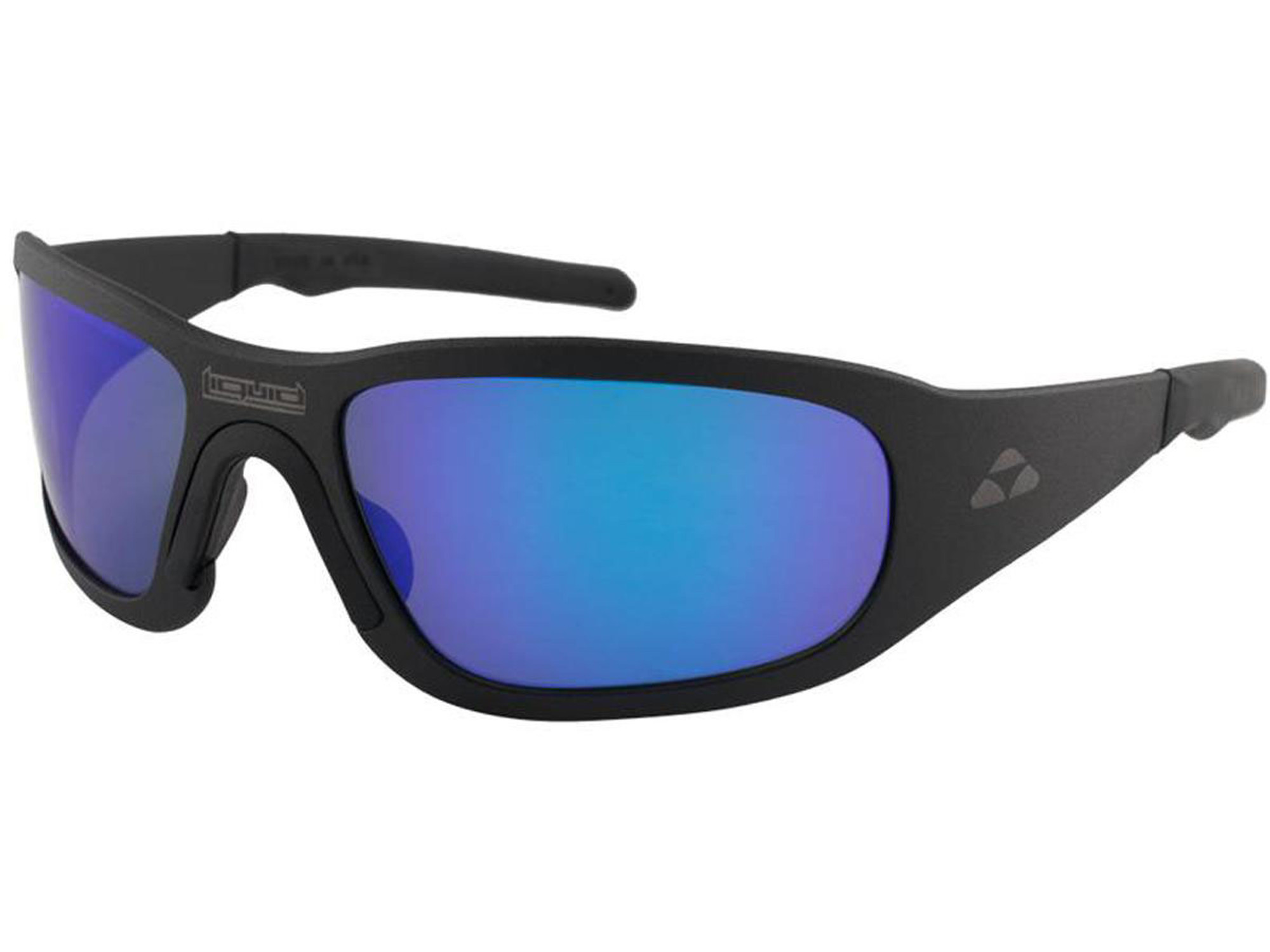 Liquid Eyewear "Titan" CNC Machined One Piece Aluminum Sunglasses (Color: Matte Black w/ Blue Mirror Polarized Lens)