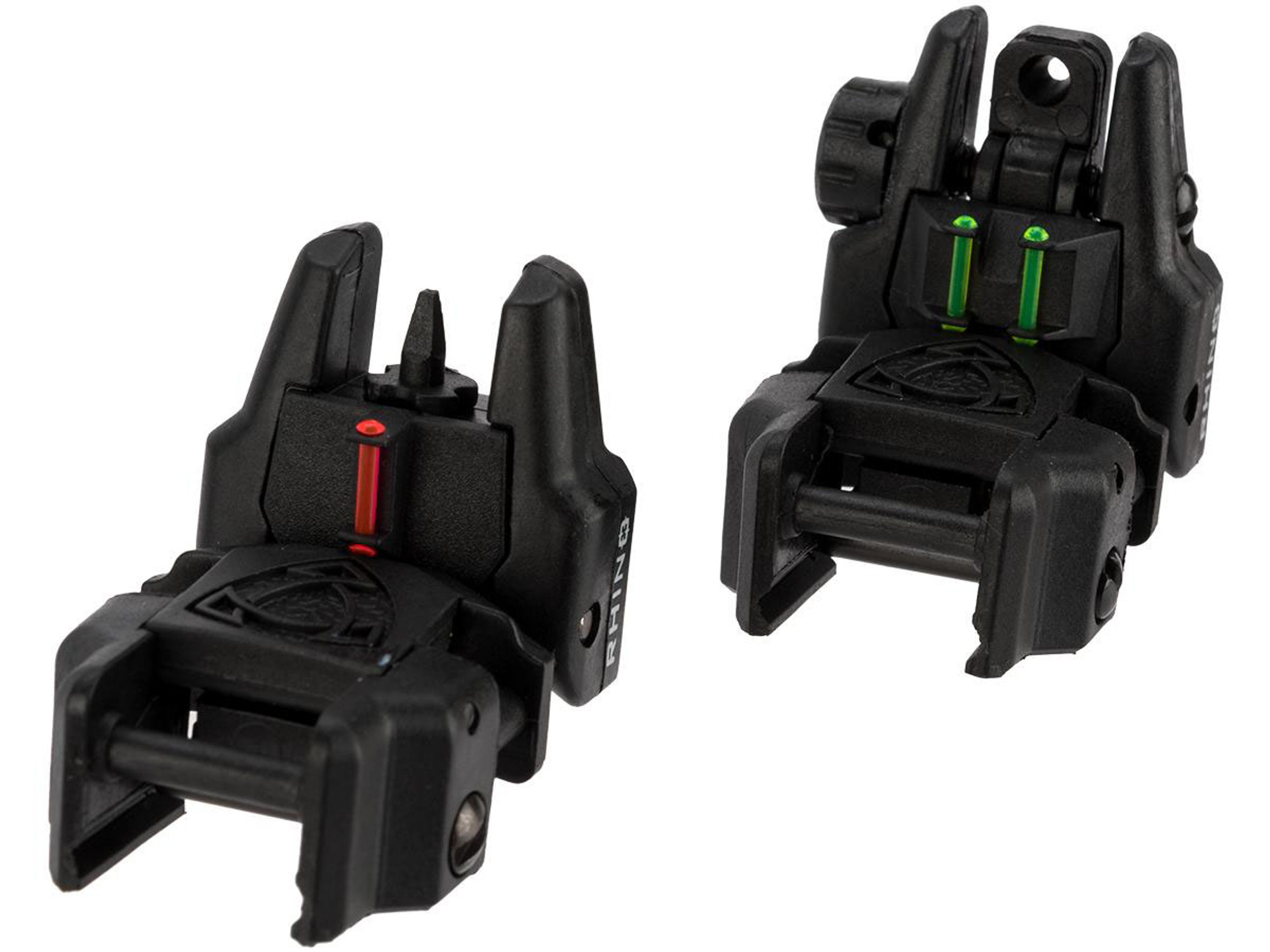 APS Gen 2 Rhino Flip-up Sight Package with Fiber Optic Inserts (Color: Black)