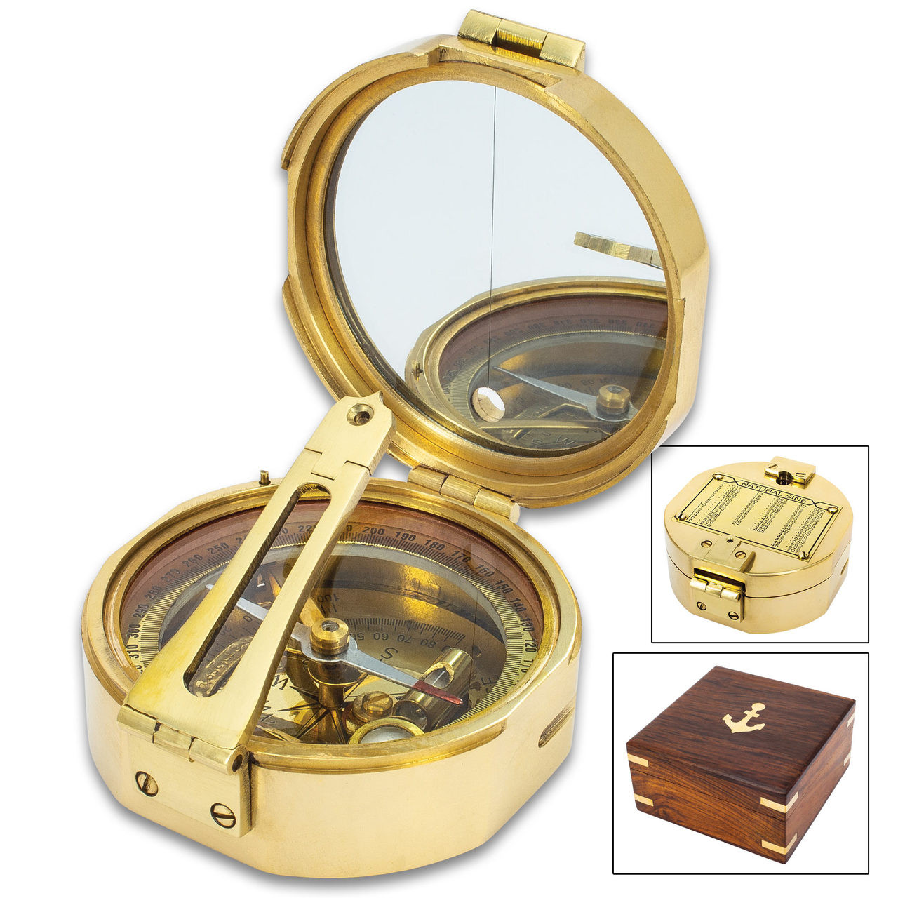 Compass In Wooden Box