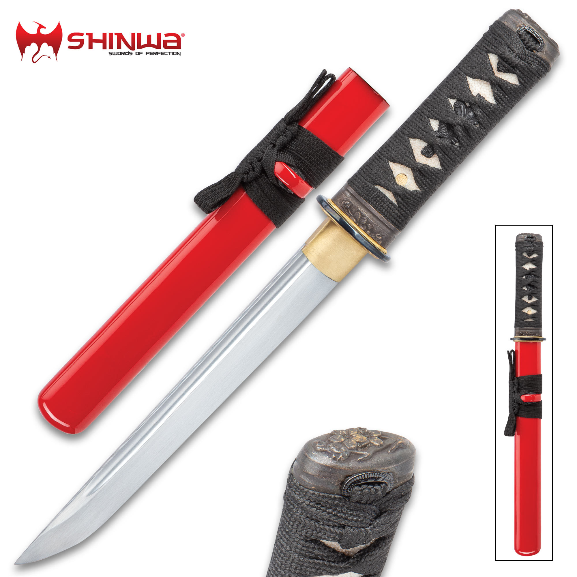 Scarlett Shinwa Hand-Forged Tanto Knife With Scabbard