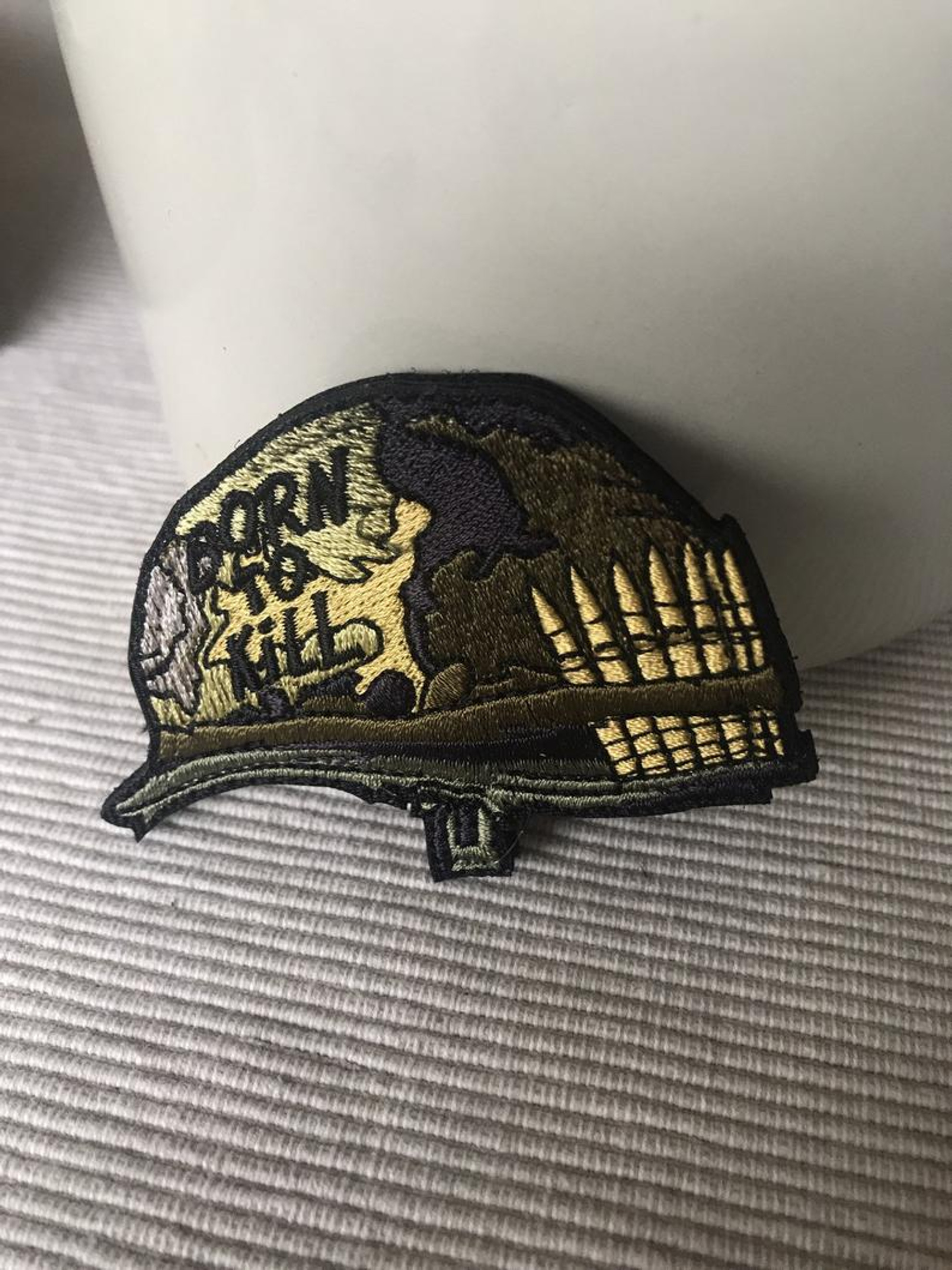  Born to Kill Helmet - Hook and Loop Morale Patch - Foliage Green