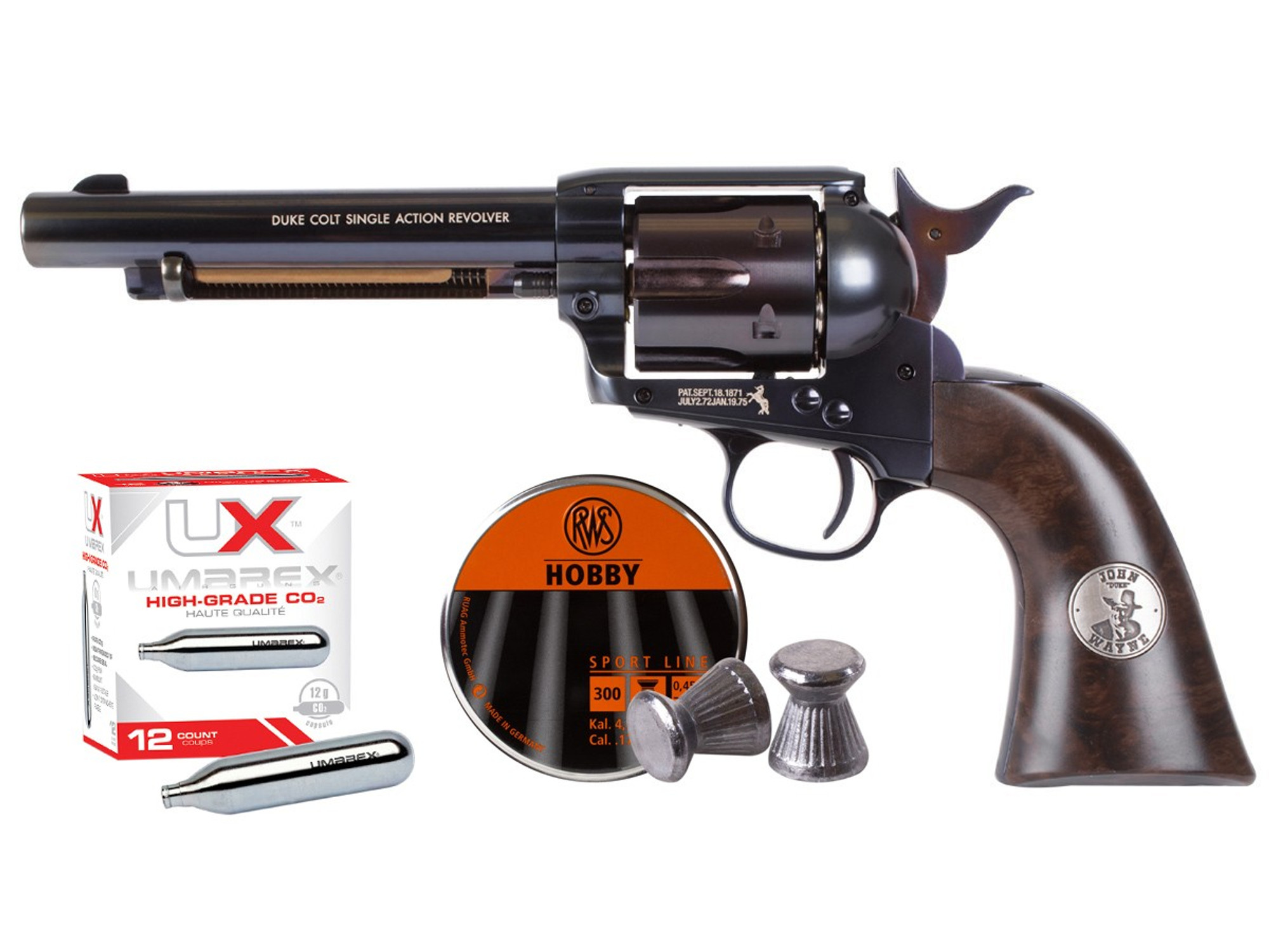 John Wayne Colt CO2 Pellet Revolver kit - Blued