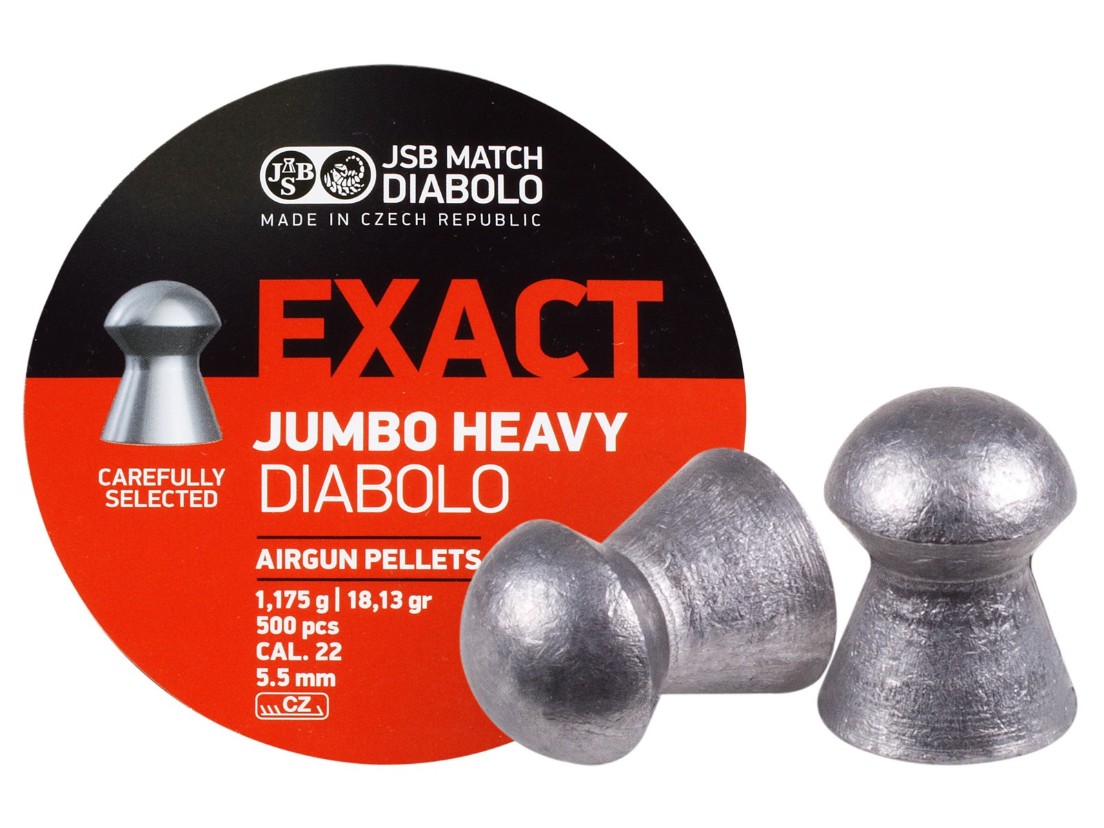 JSB Match Diabolo Exact Jumbo Heavy .22 Cal, 18.13 Grains, Domed - 500ct