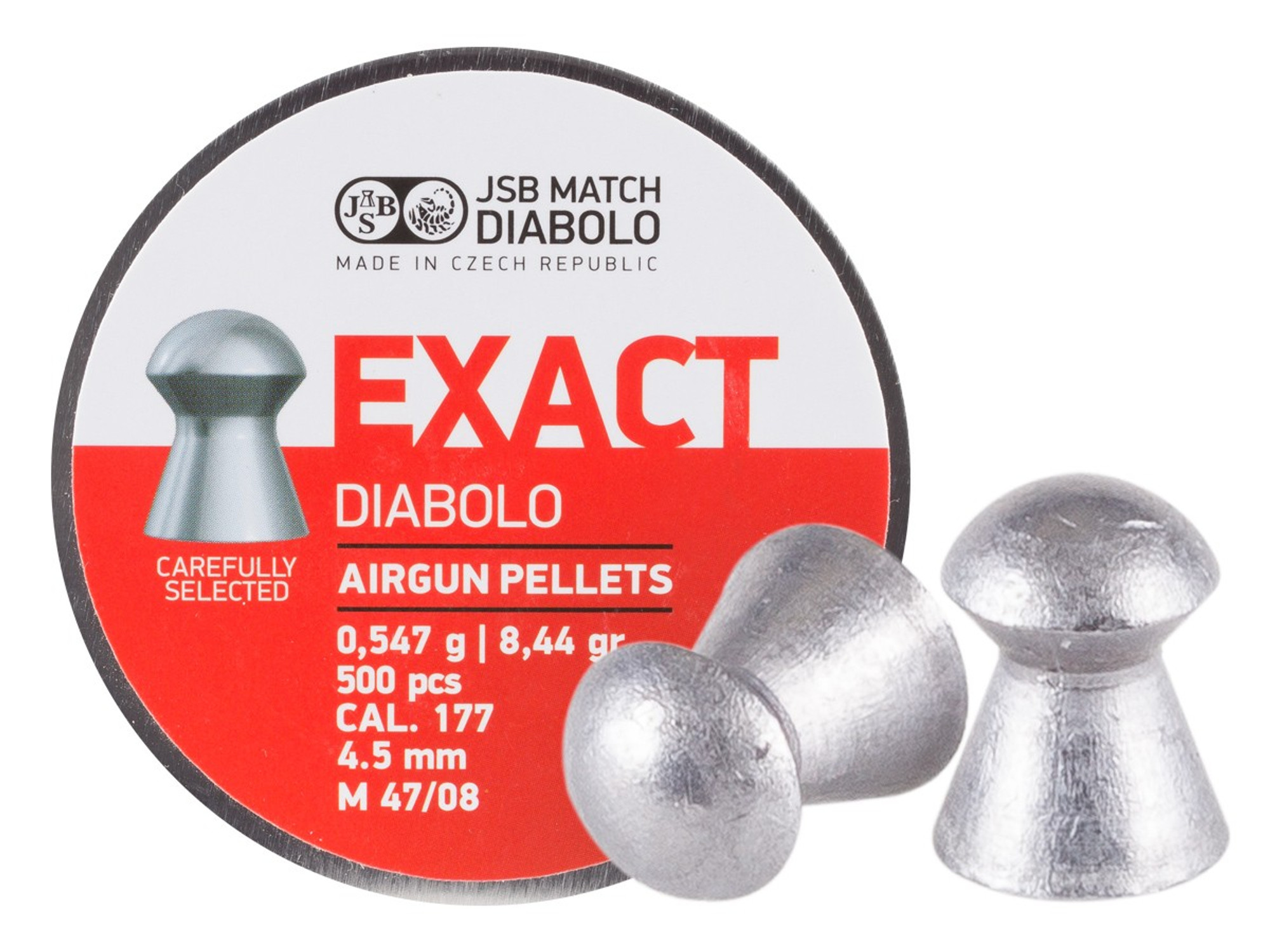 JSB Match Diabolo Exact .177 Cal, 8.44 Grains, Domed, 500ct - 4.53mm