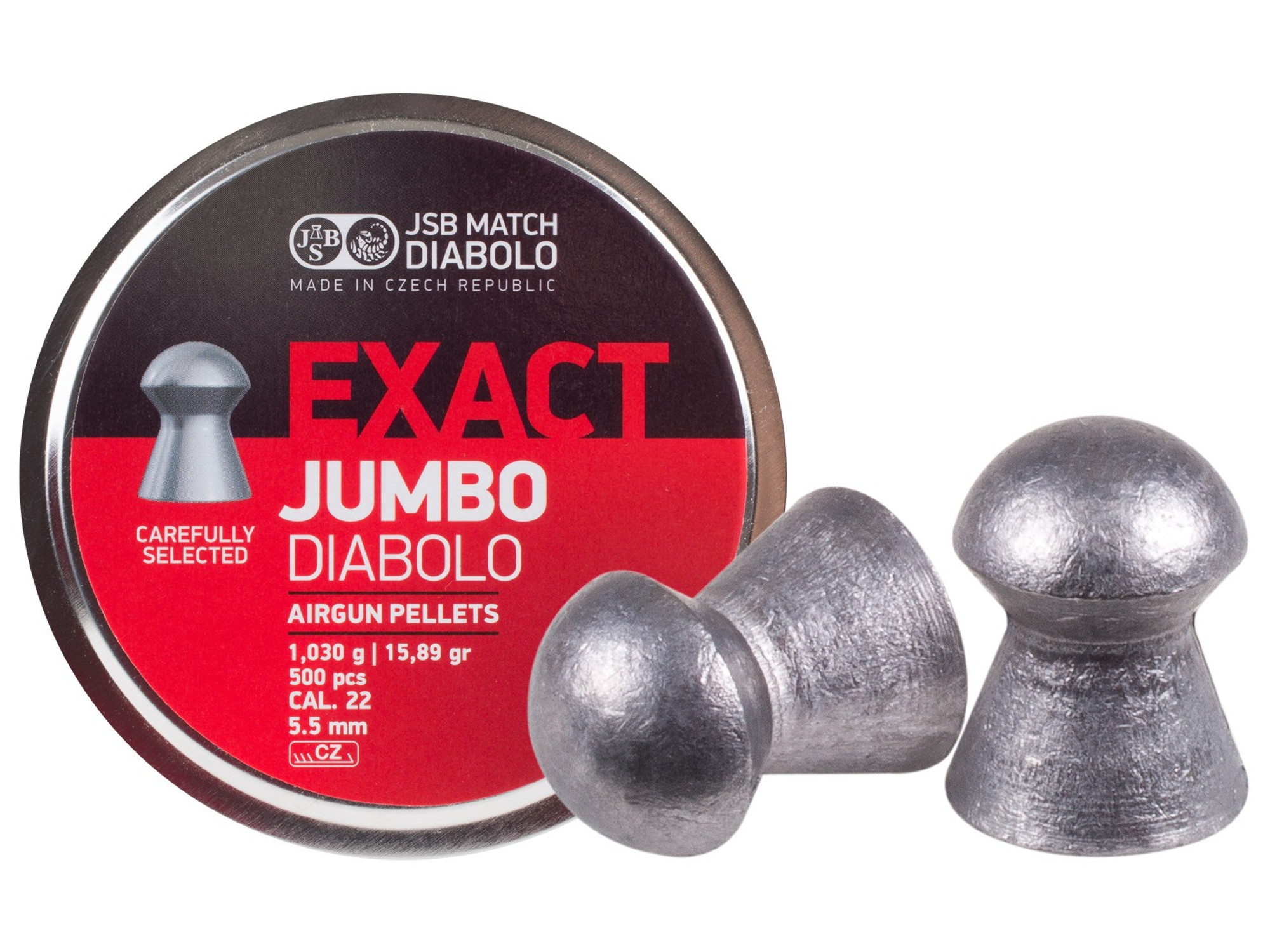 JSB Diabolo Exact Jumbo .22 Cal, 15.89 Grains, Domed - 500ct