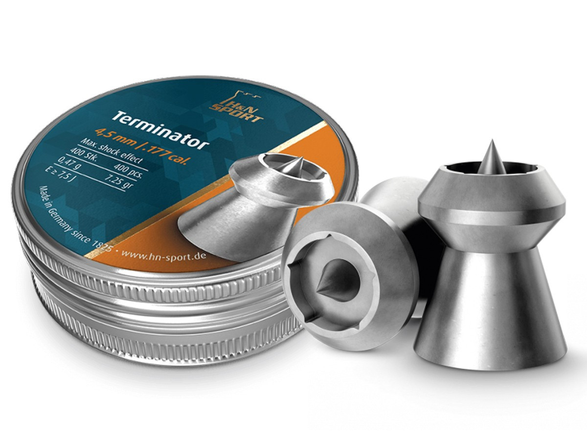 H&N Terminator, .177 Cal, 7.25 Grains, Hollowpoint, 400ct