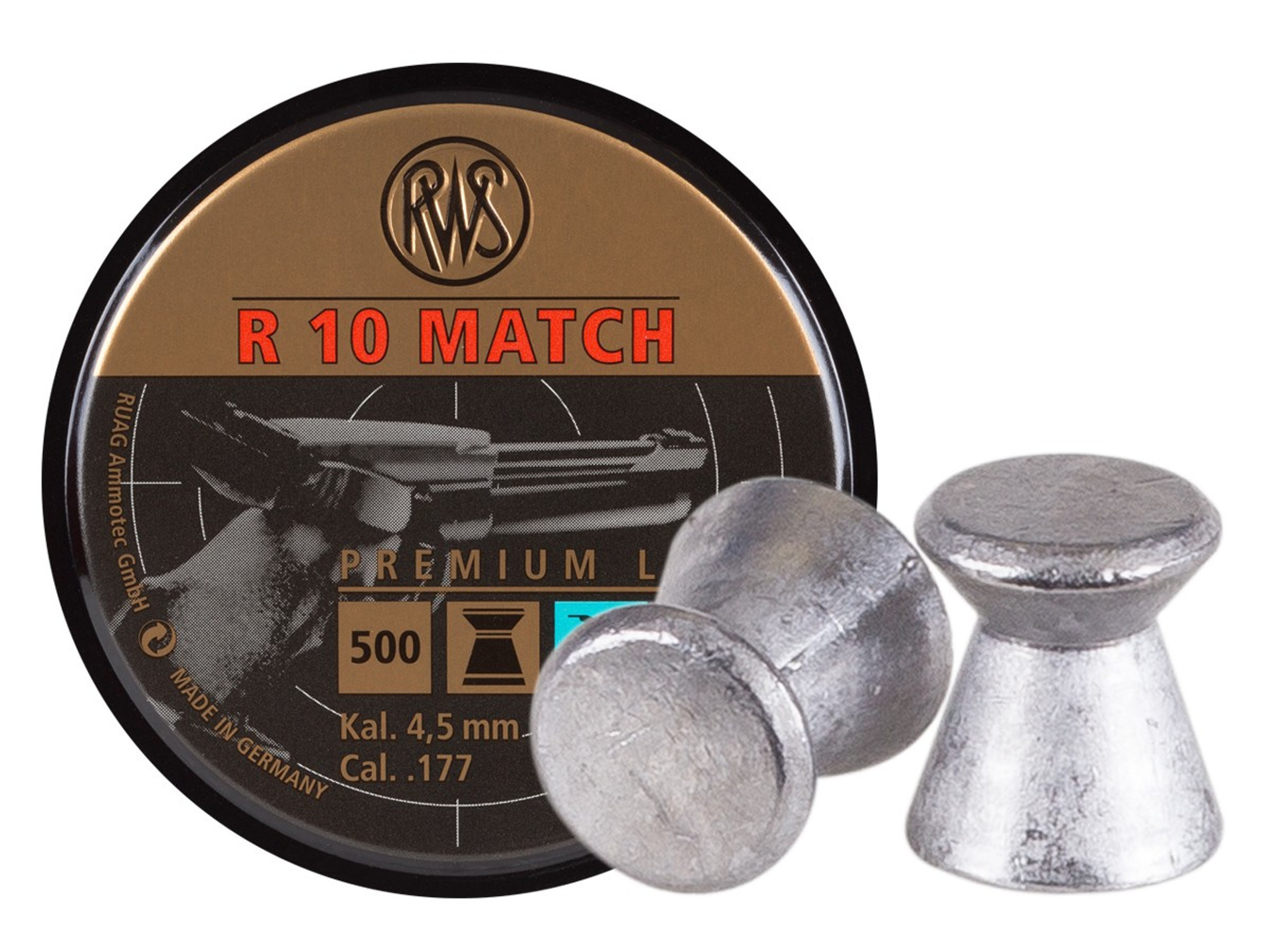 RWS R-10 Match Pistol .177 Cal, 7.0 Grains, Wadcutter, 500ct
