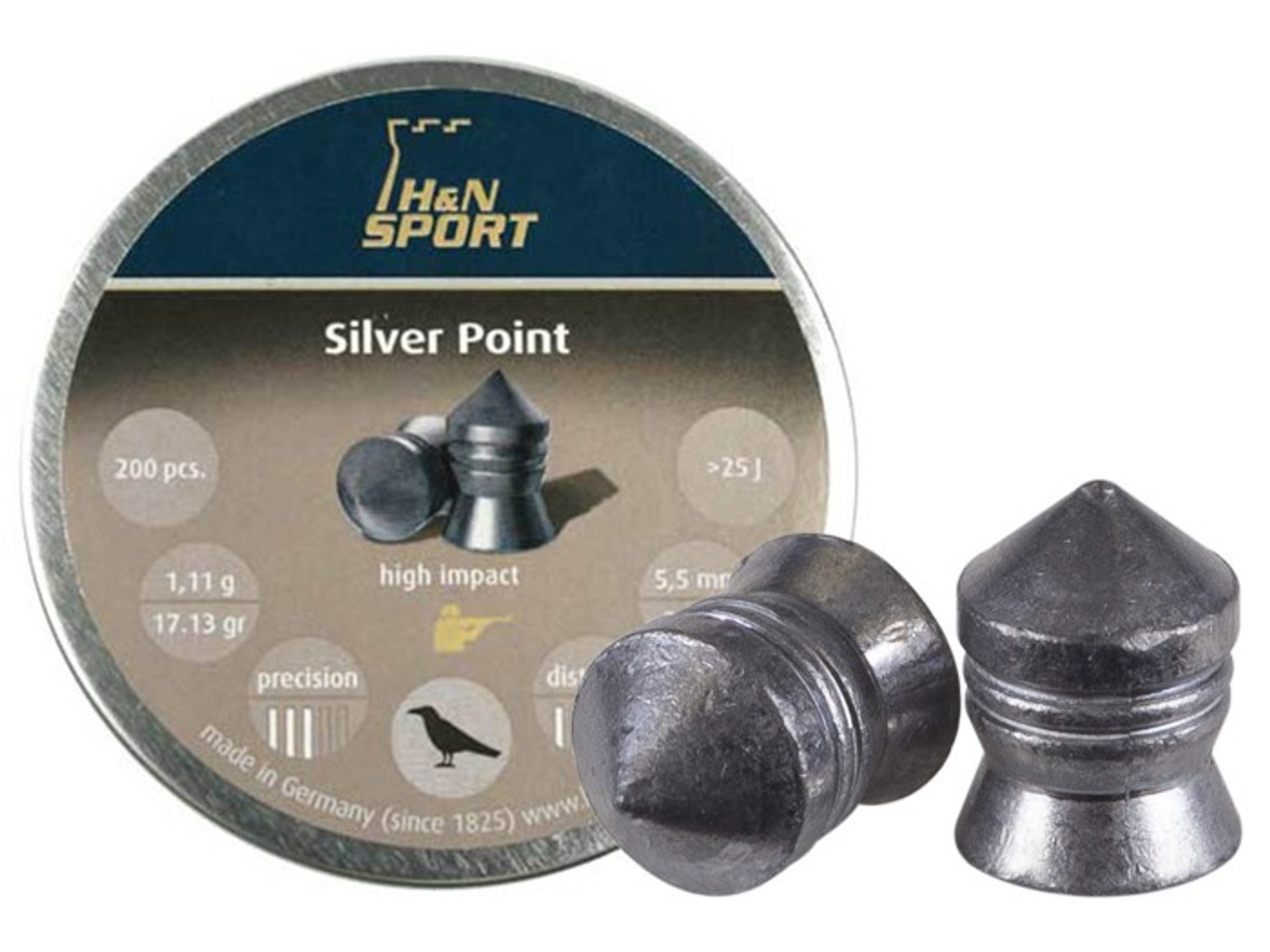 H&N Silver Point .22 cal, 17.13 grains, Pointed, 200ct