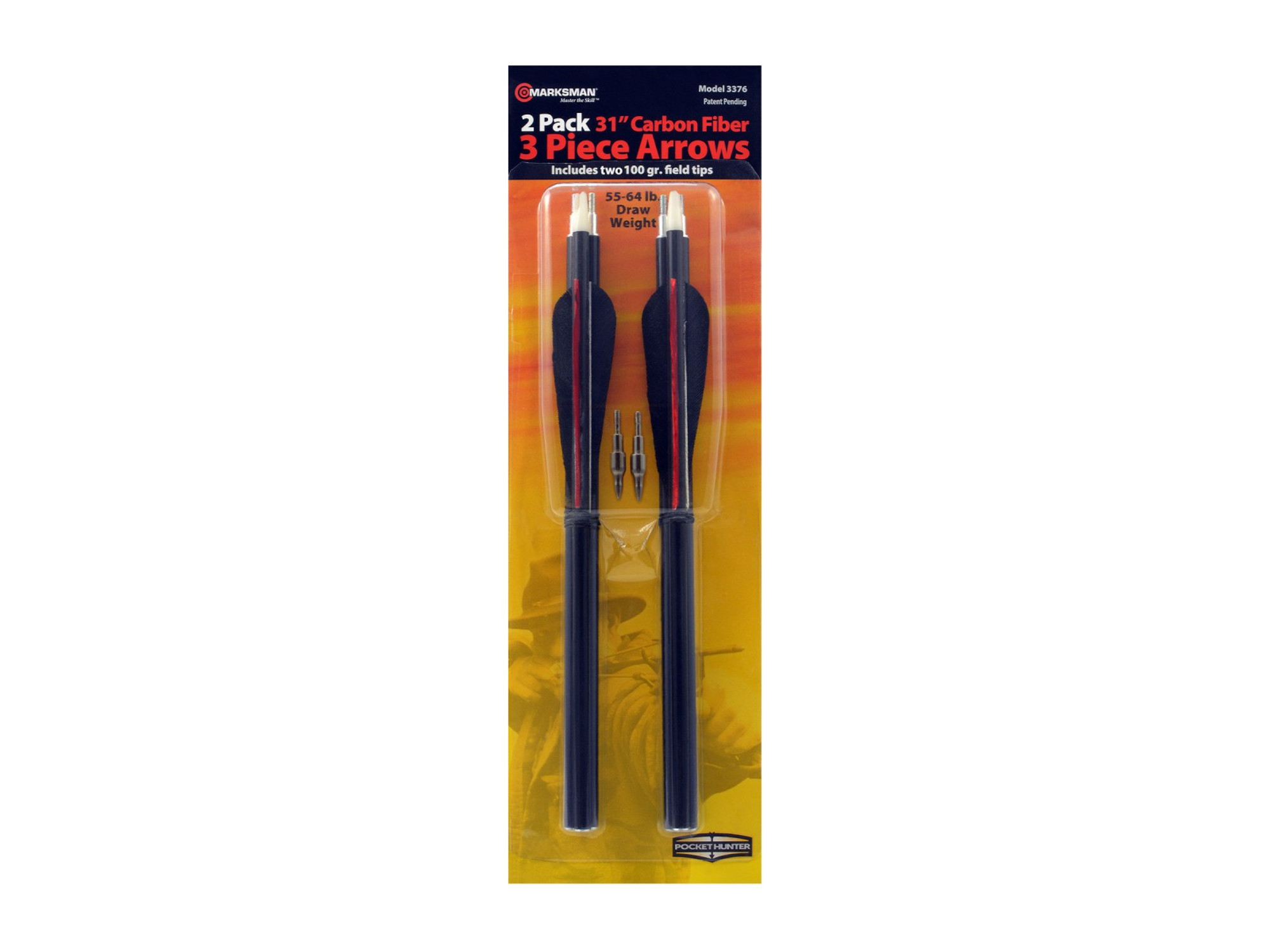 Marksman Pocket Hunter 3 Pc. Arrows, 2 pack