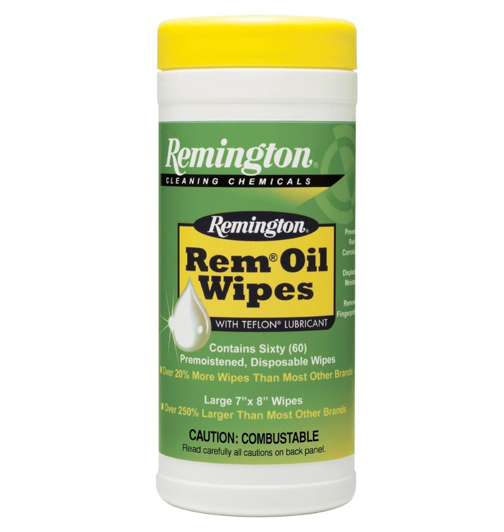 Rem Oil Wipes (60 Count) 7" x 8" Wipes