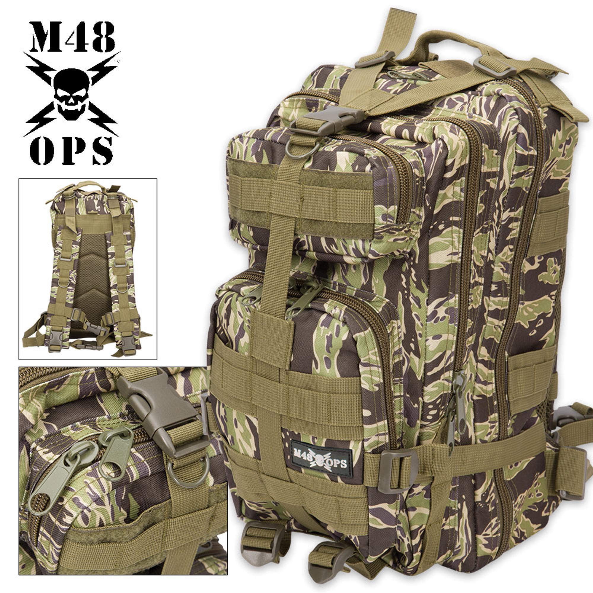 M48 OPS Tactical Assault Backpack - Zebra Camo