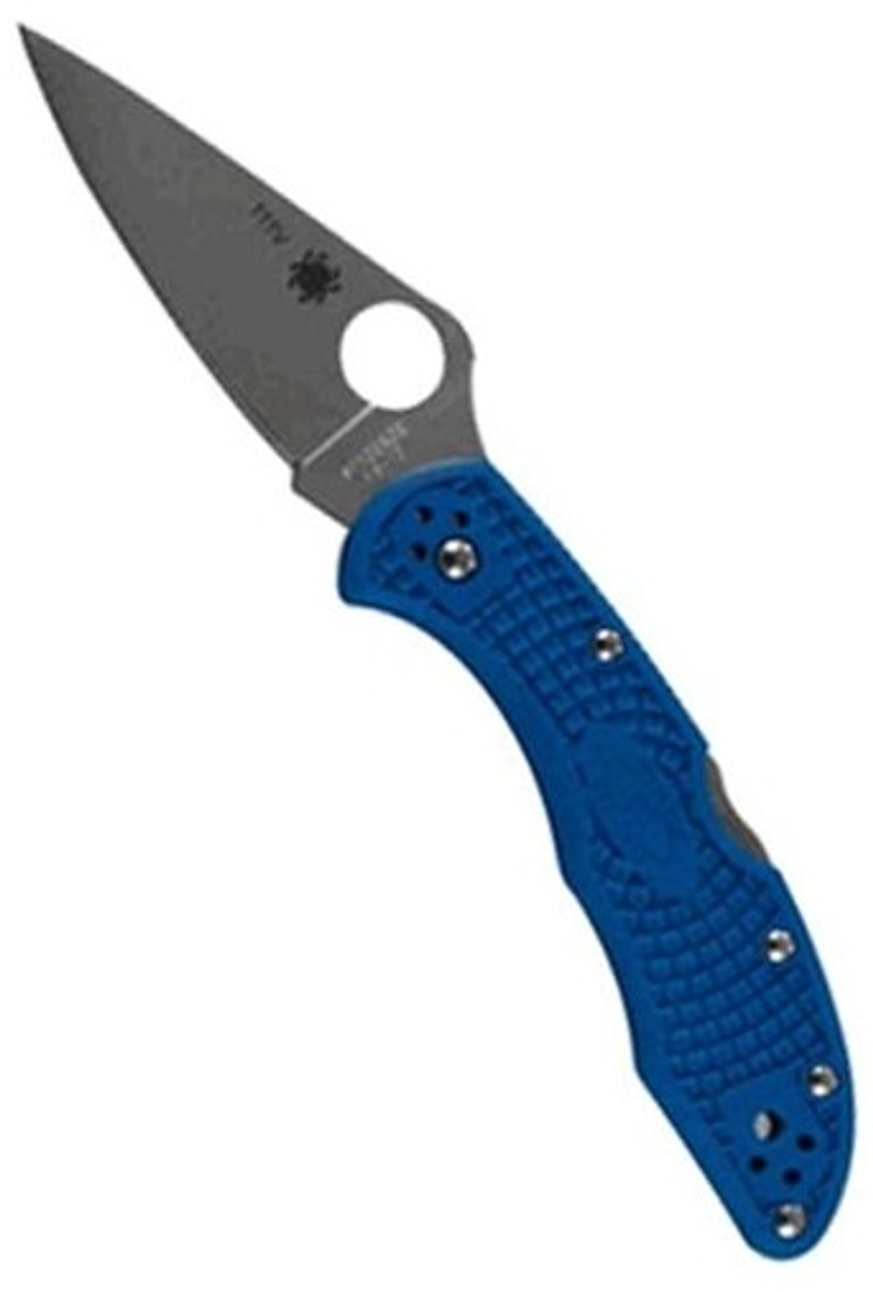 Spyderco Delica 4 Lightweight Blue FRN Flat Ground Plain Folder