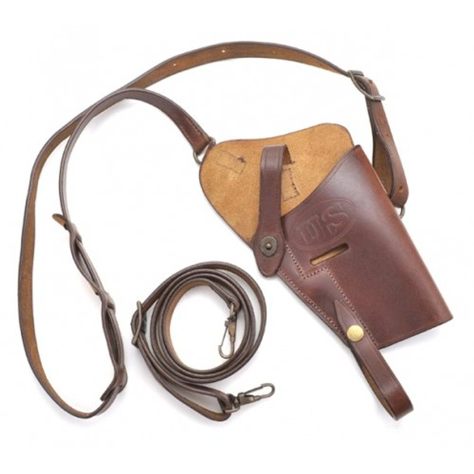 US M7 Premium Brown Drum Dyed Leather Shoulder Holster