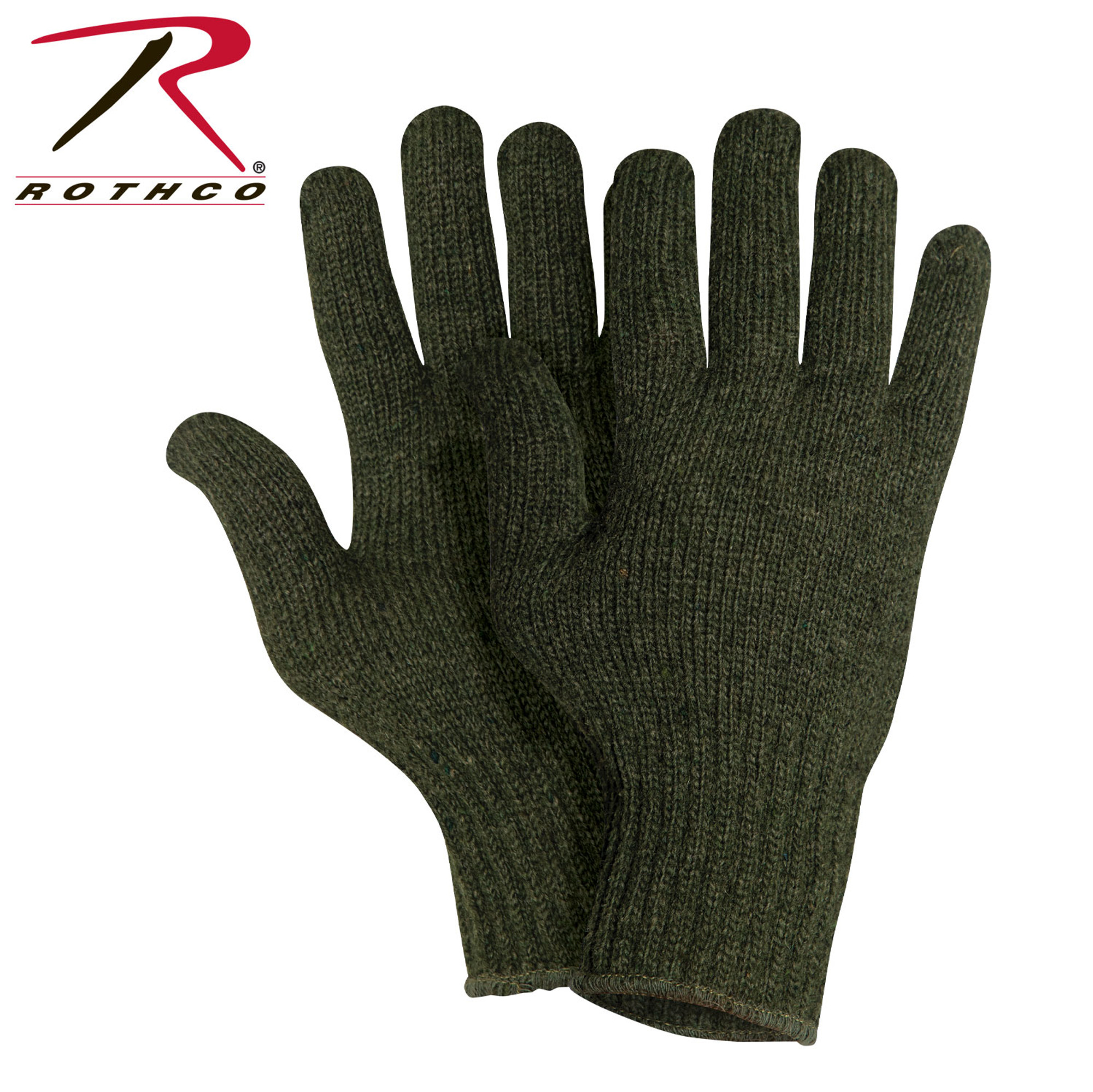 Rothco Wool Glove Liners - Unstamped - Olive Drab