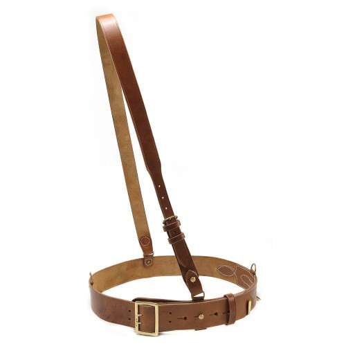 Sam Browne Belt w/Shoulder Strap Brown Leather WW1 38" 42" Hero