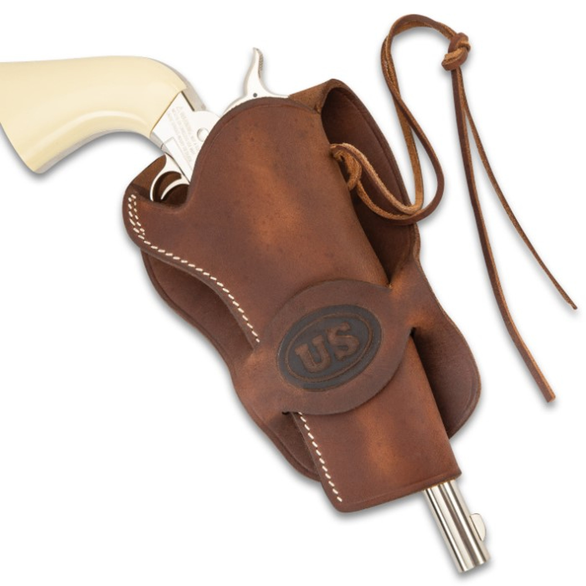 US Cavalry Six-Gun Revolver Holster - Premium Leather