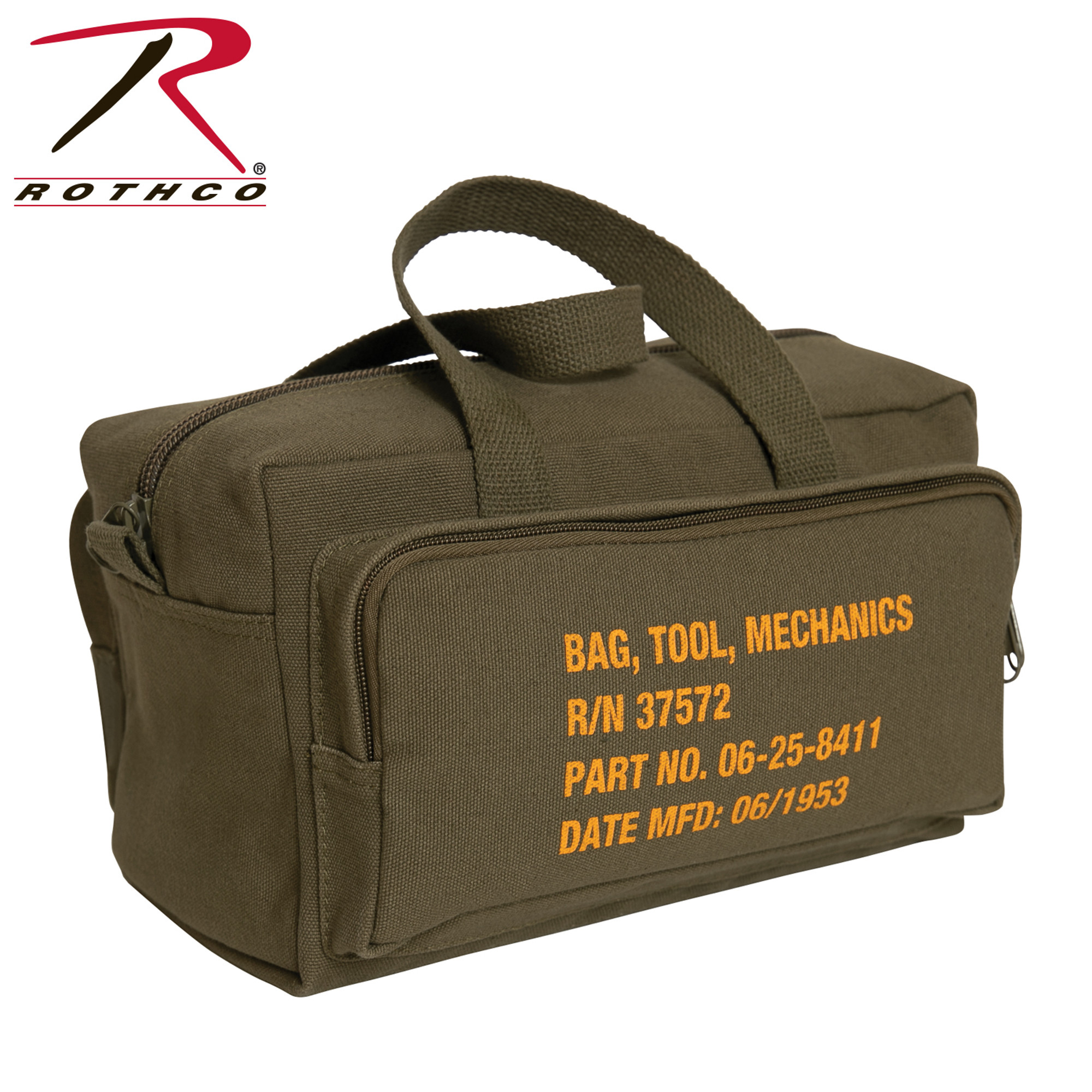 Rothco G.I. Type Zipper Pocket Mechanics Tool Bag w/Military Stencil - Olive Drab
