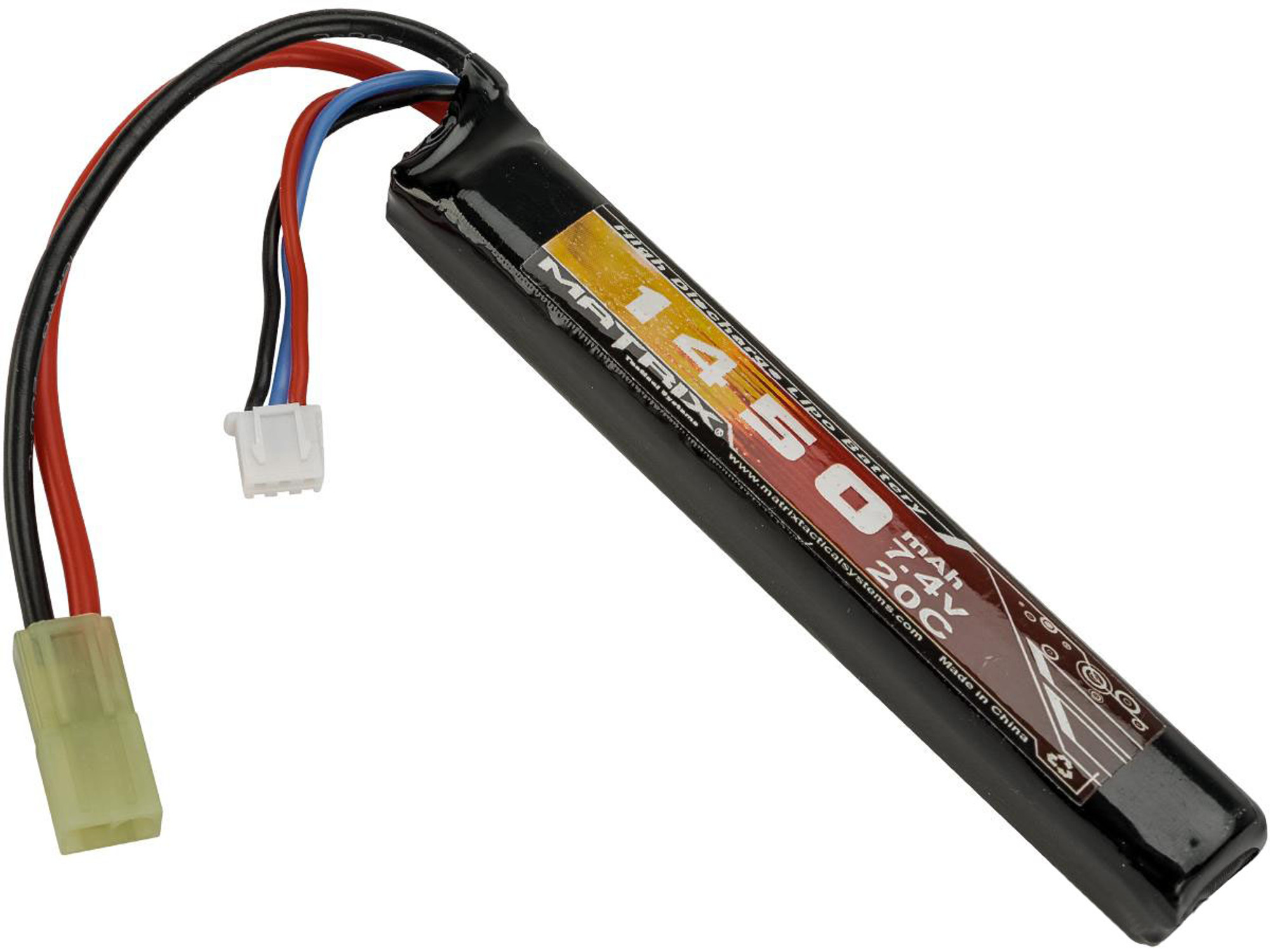 Matrix High Performance 7.4V Stick Type Airsoft LiPo Battery (Configuration: 1450mAh / 20C / Small Tamiya)