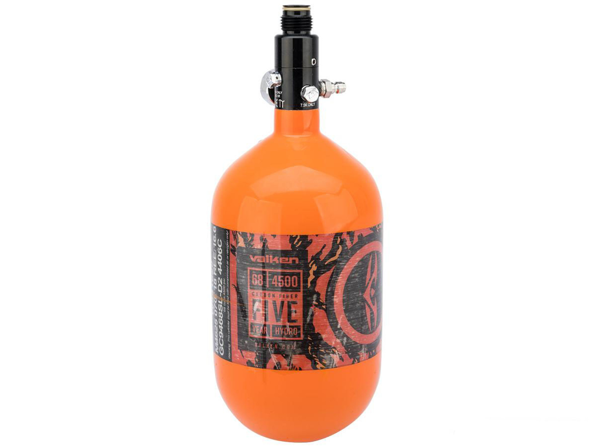 Valken Zero-G Lightweight 68/4500 HPA Air Tank with DOT-TC Regulator (Color: Orange)