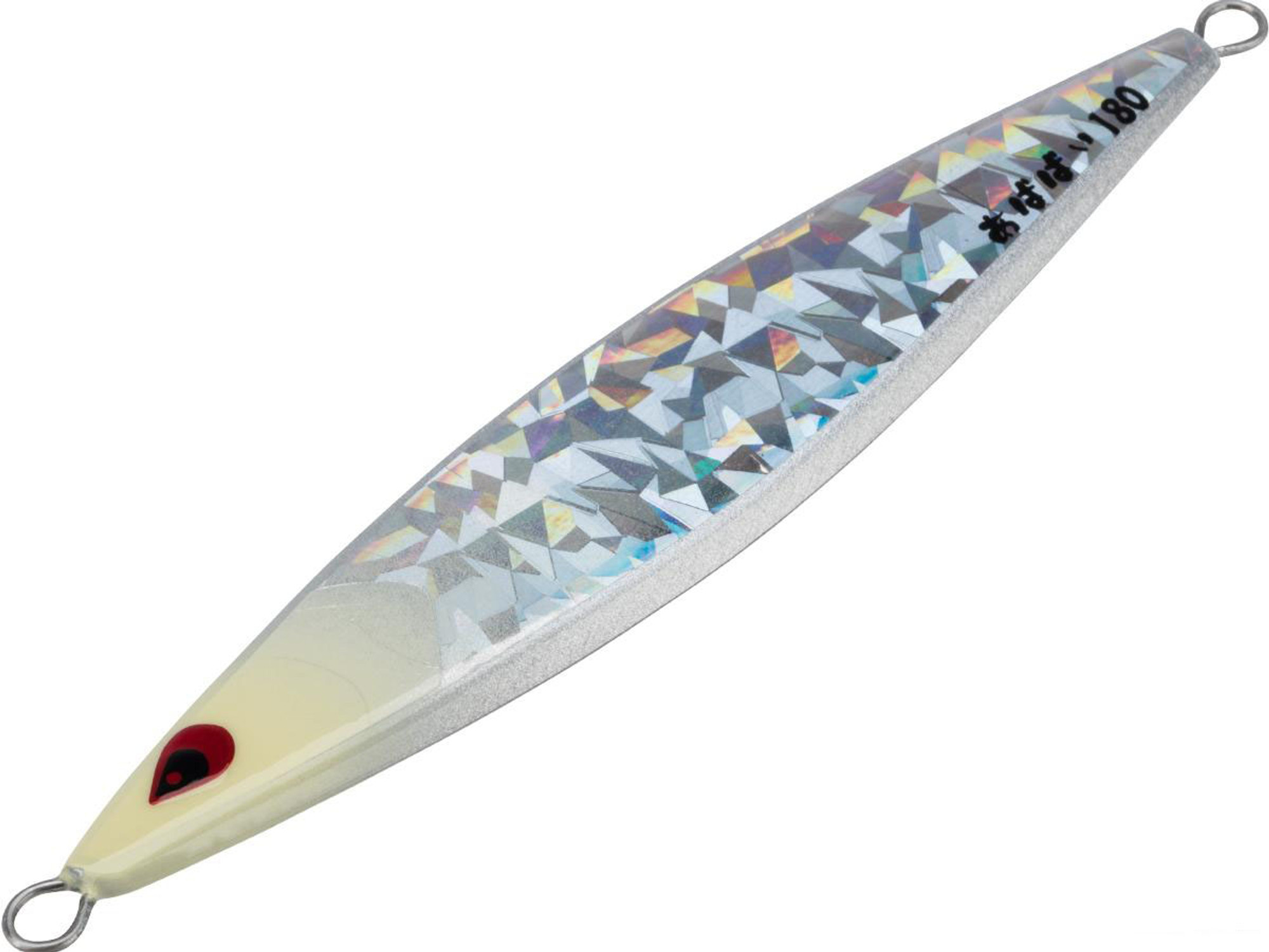 Sea Falcon "Ababai" Holographic Deep Sea Fishing Jig (Model: Silver w/ Glow Head / 180g)