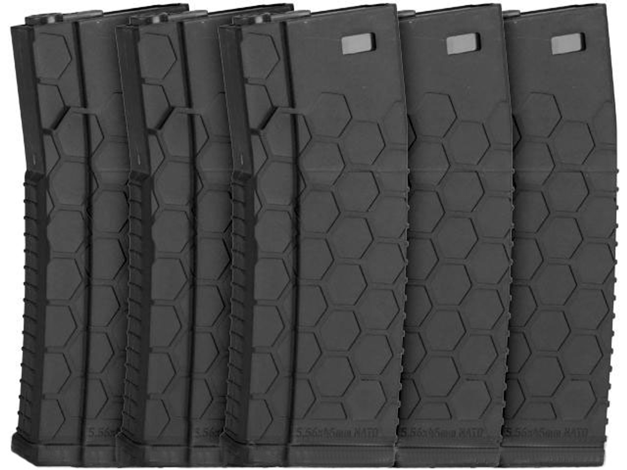 Hexmag Airsoft 120rds Polymer Mid-Cap Magazine for M4 / M16 Series Airsoft AEG Rifles (Color: Black / Pack of 5)