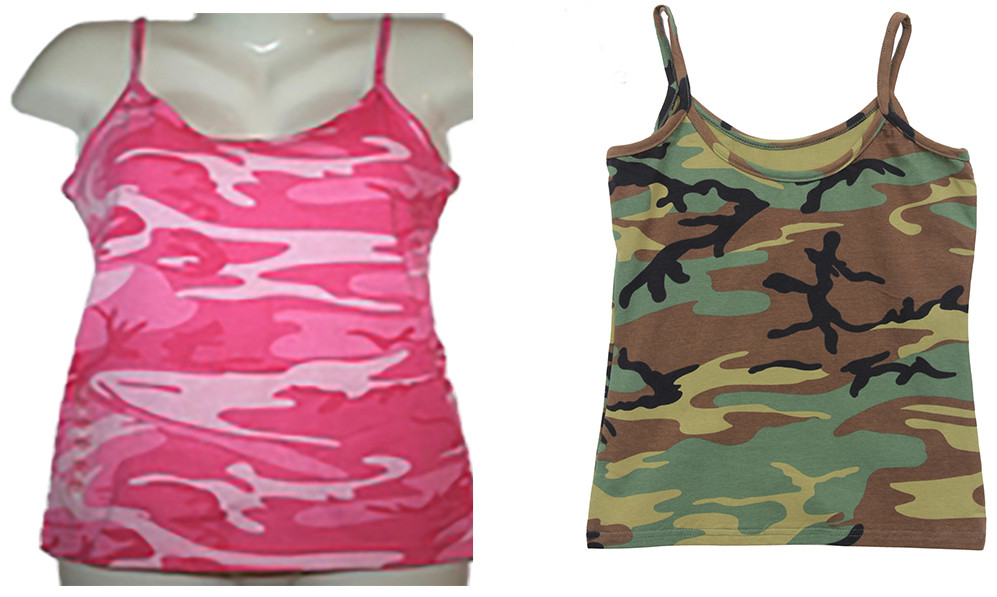 Hero Brand Woman's Spaghetti Strap Camouflage Tank Top