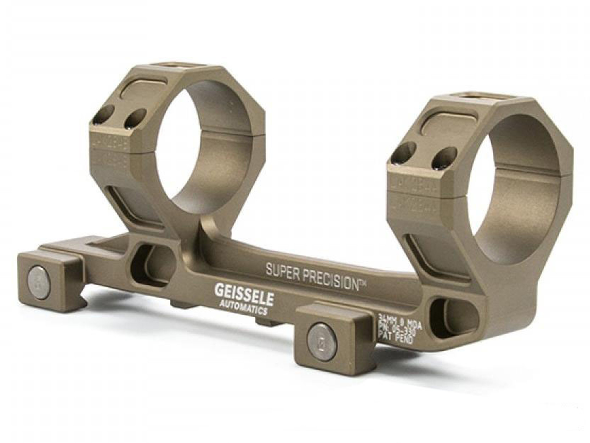 GEISSELE Automatics Super Precision SOPMOD Certified 34mm Mark 6 Scope Mount for SR-25 / AR-10 Rifles - Desert Dirt Color