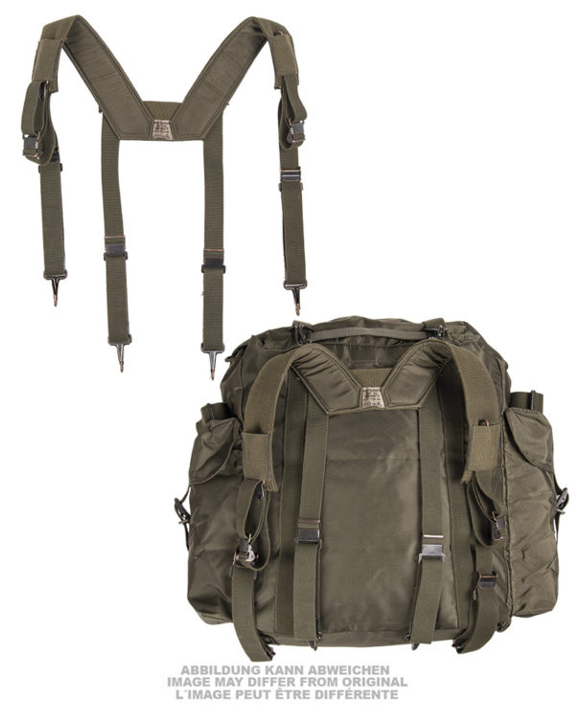 Austrian OD Nylon Rucksack W/Suspenders