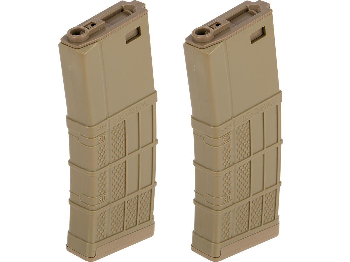 EMG / SOCOM Gear 340rd Lancer Systems Licensed L5 AWM Hi-Cap Airsoft Magazine - Flat Dark Earth / 2 Pack