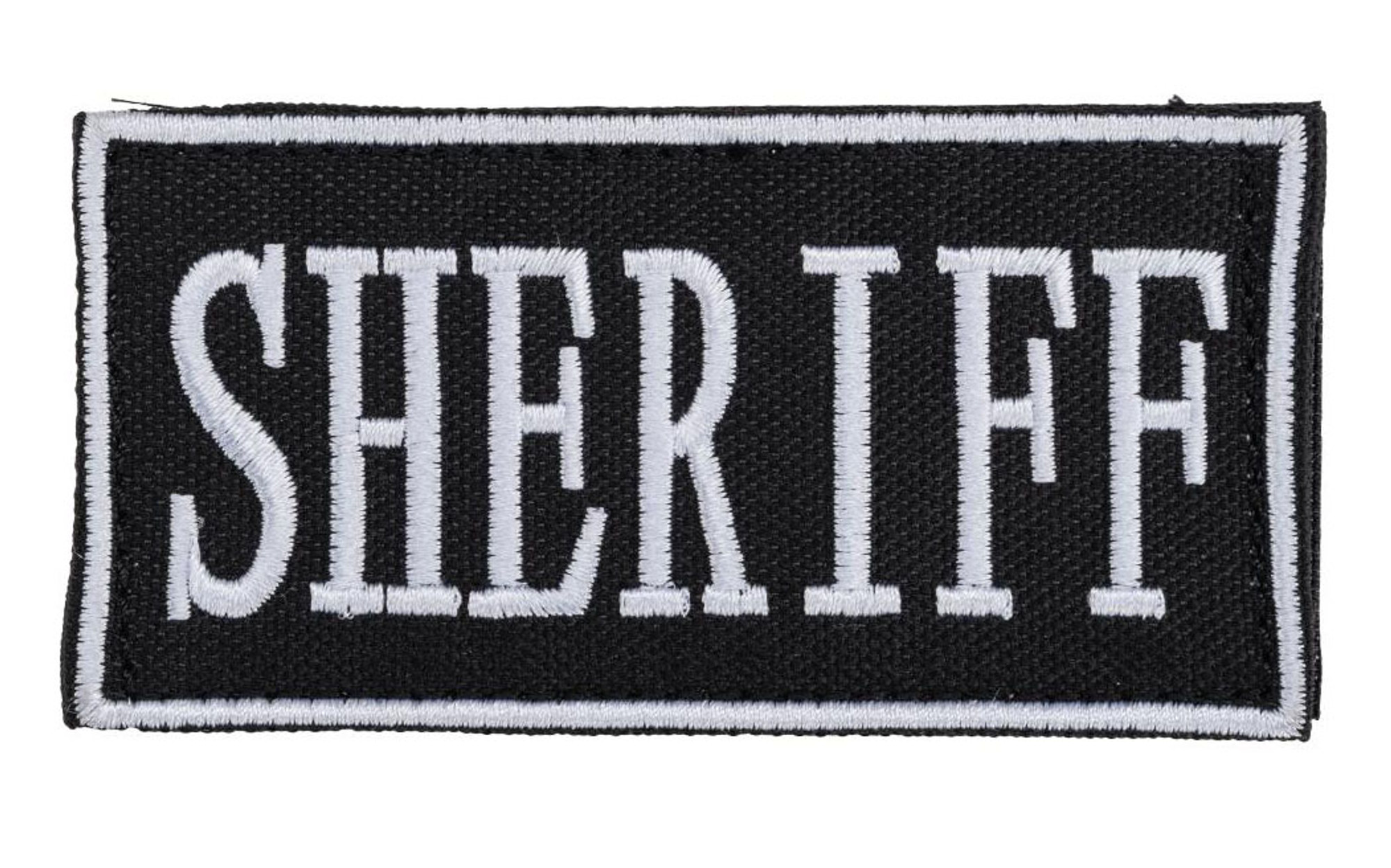 Voodoo Tactical "Sheriff" Embroidered Hook and Loop Morale Patch - Black / Small