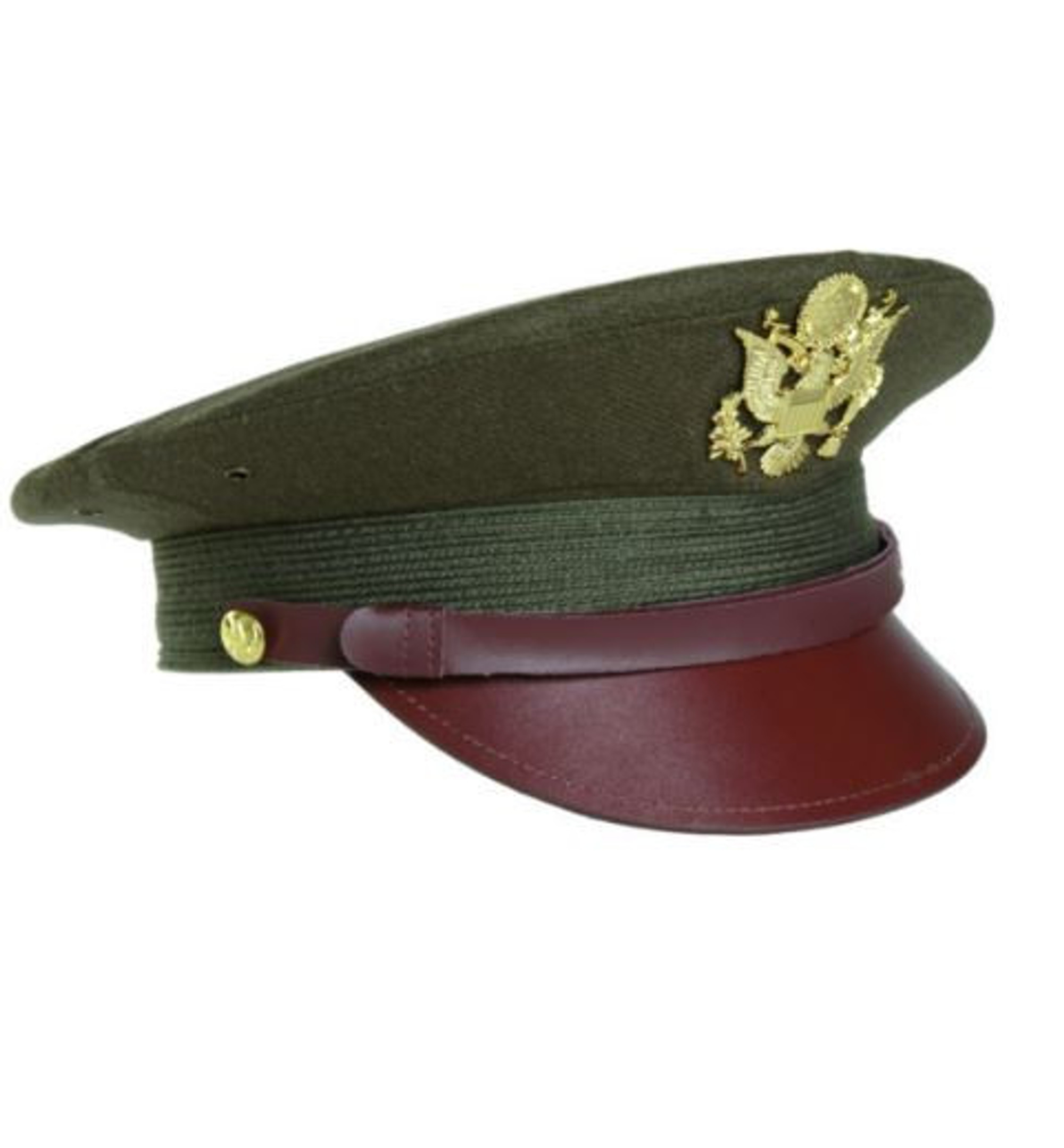 US Repro WWII Od Offc Visor Hat W Insignia