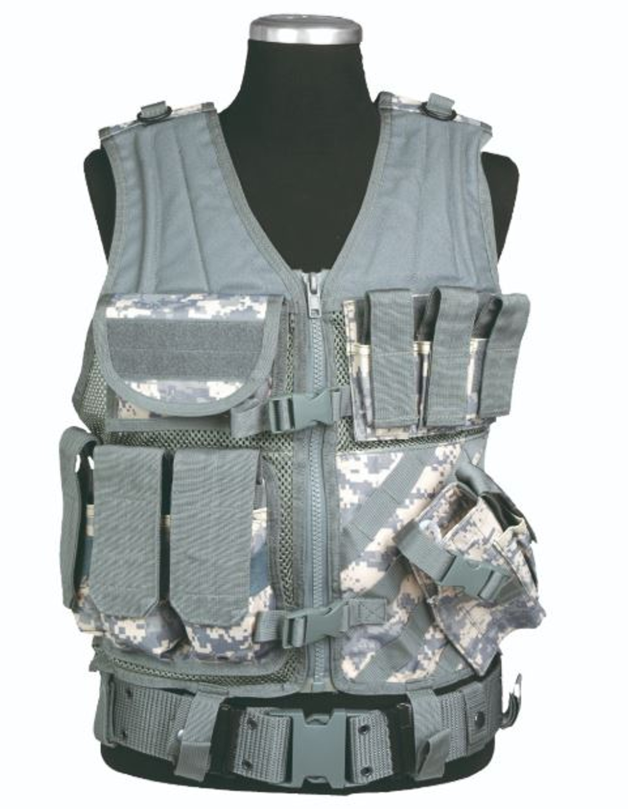 MIL-TEC USMC AT-Digital Camo Combat Vest w/Belt