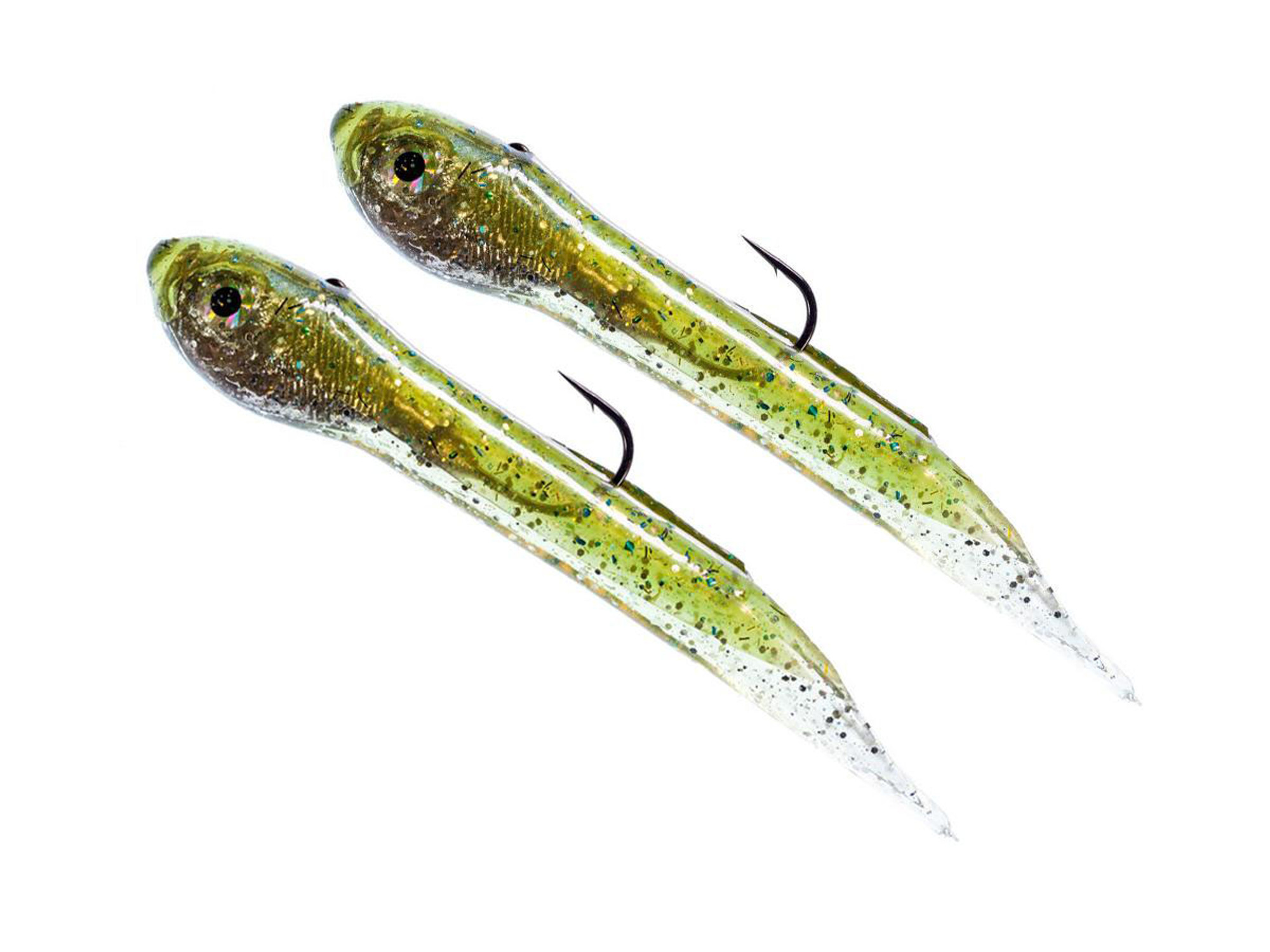 Hook Up Baits "Bullet" Handcrafted Soft Fishing Jigs - Sardine Green / 4" / 1 oz