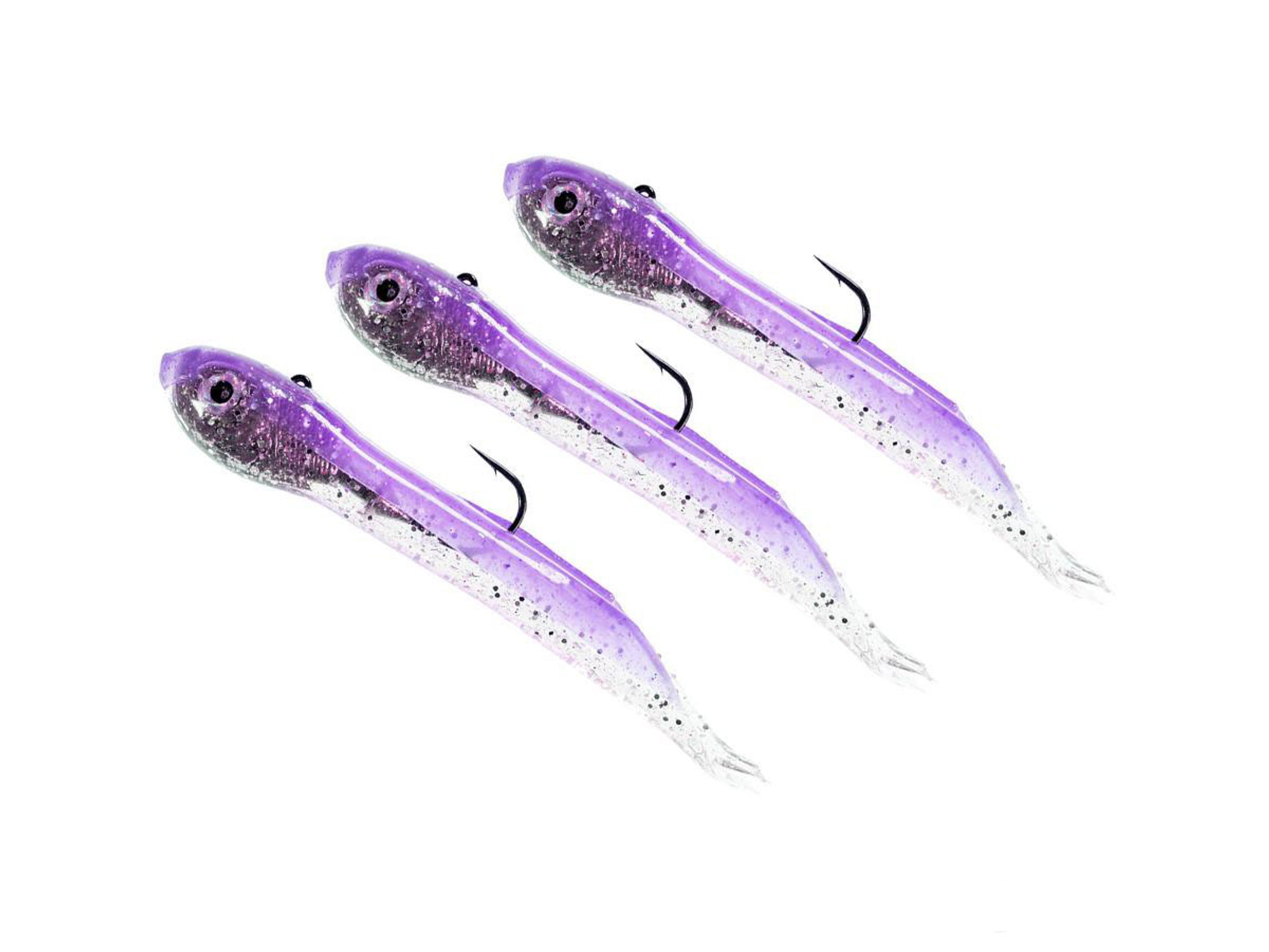 Hook Up Baits Handcrafted Soft Fishing Jigs - Purple Silver / 2" / 1/16 oz