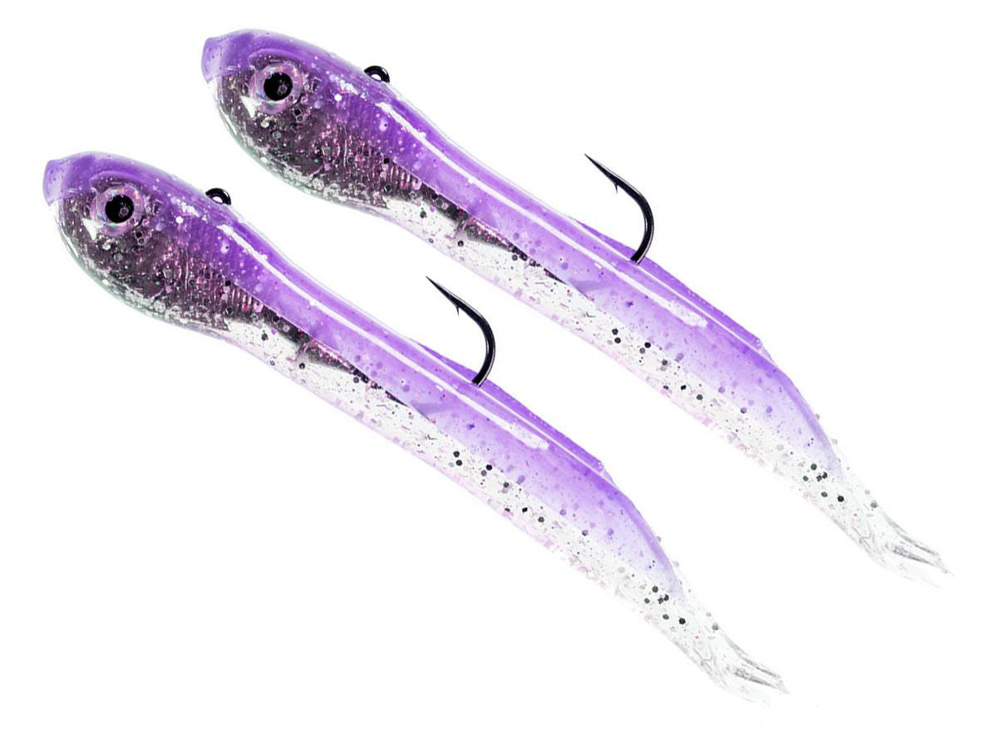 Hook Up Baits Handcrafted Soft Fishing Jigs - Purple Silver / 4" / 1 oz
