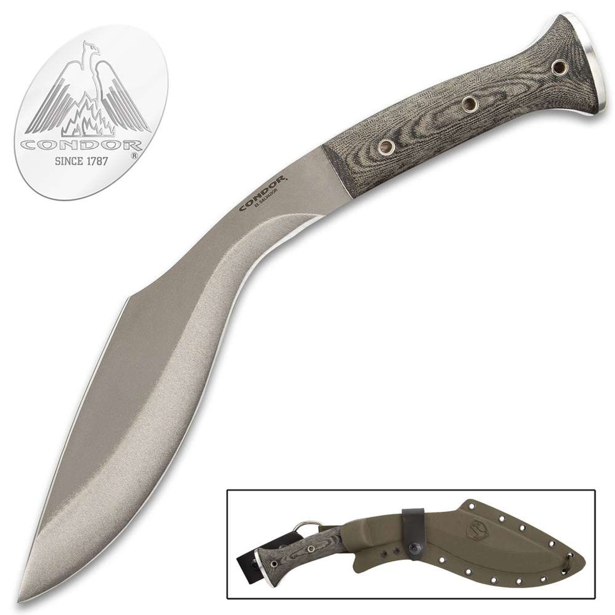 K-Tact OD Kukri Knife w/Sheath