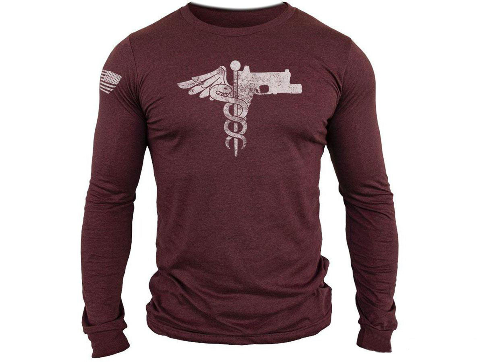 MUSA "Trauma Medical Shooter" Long Sleeve Shirt (Color: Cardinal Heather / X-Large)