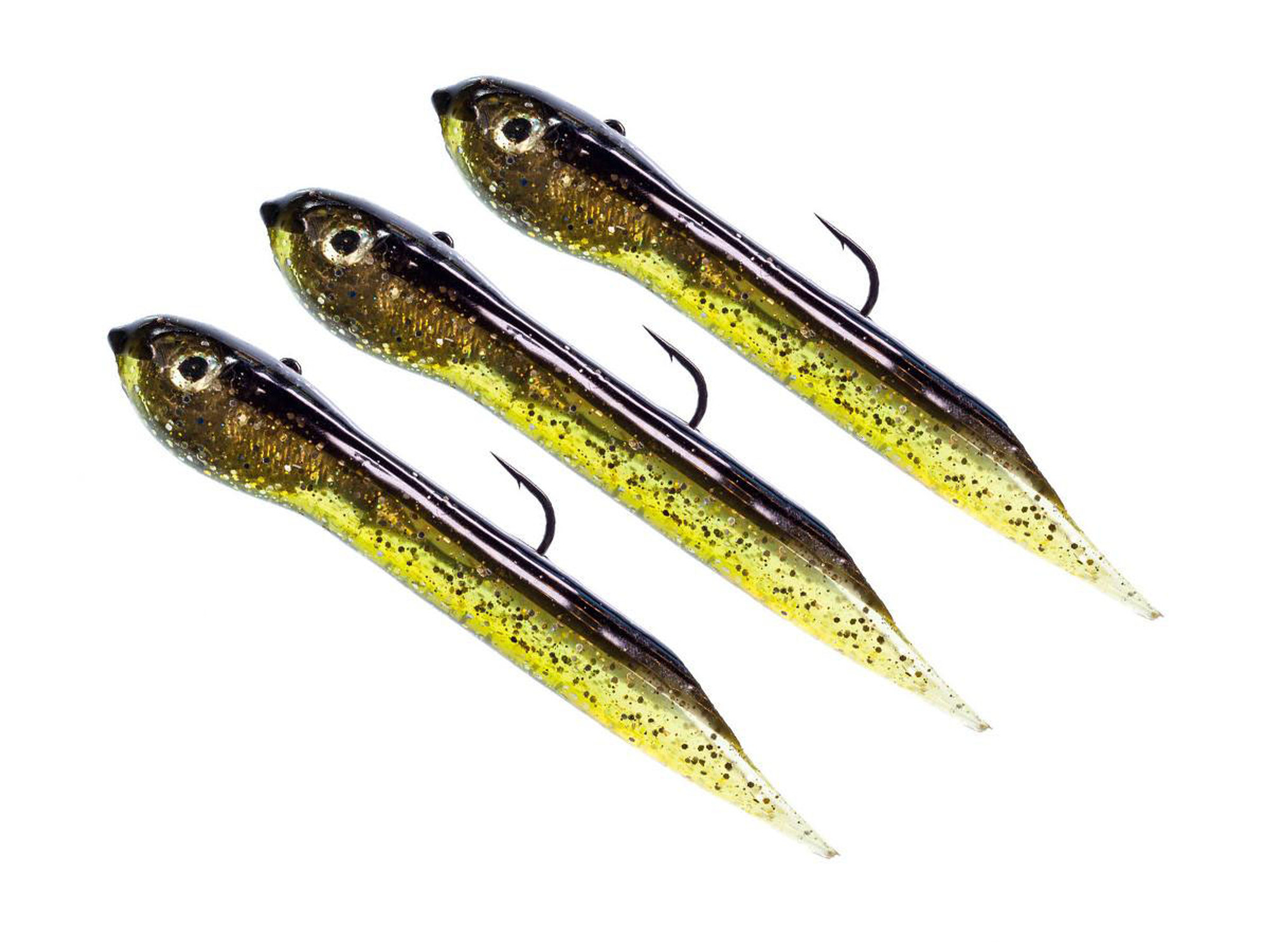 Hook Up Baits Handcrafted Soft Fishing Jigs (Color: Black Gold / 3" / 1/4 oz)