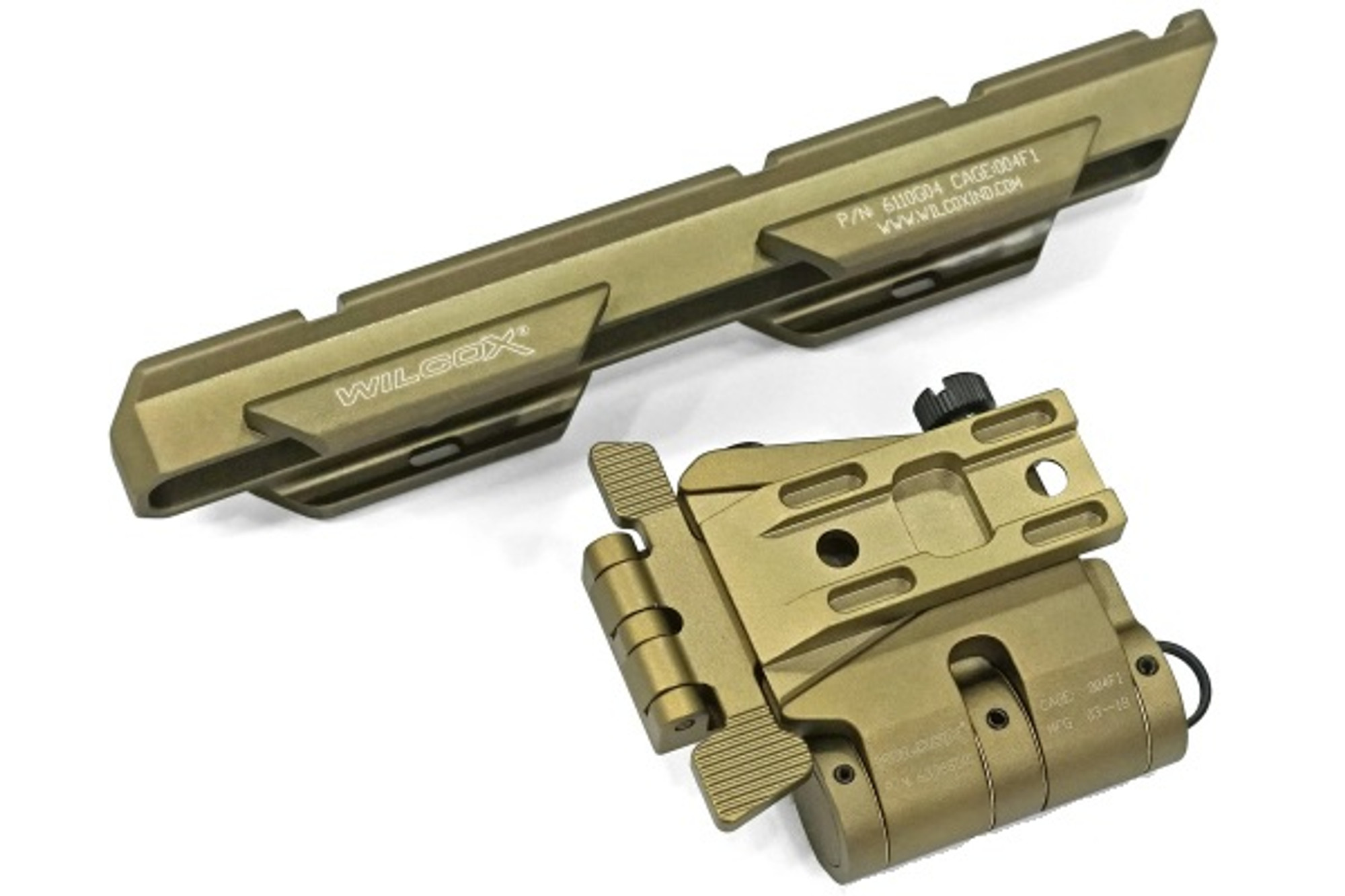 Wilcox MF/EG Eotech G33 Flip Mount w/ 5/8 Risers Rail - FDE - Hero