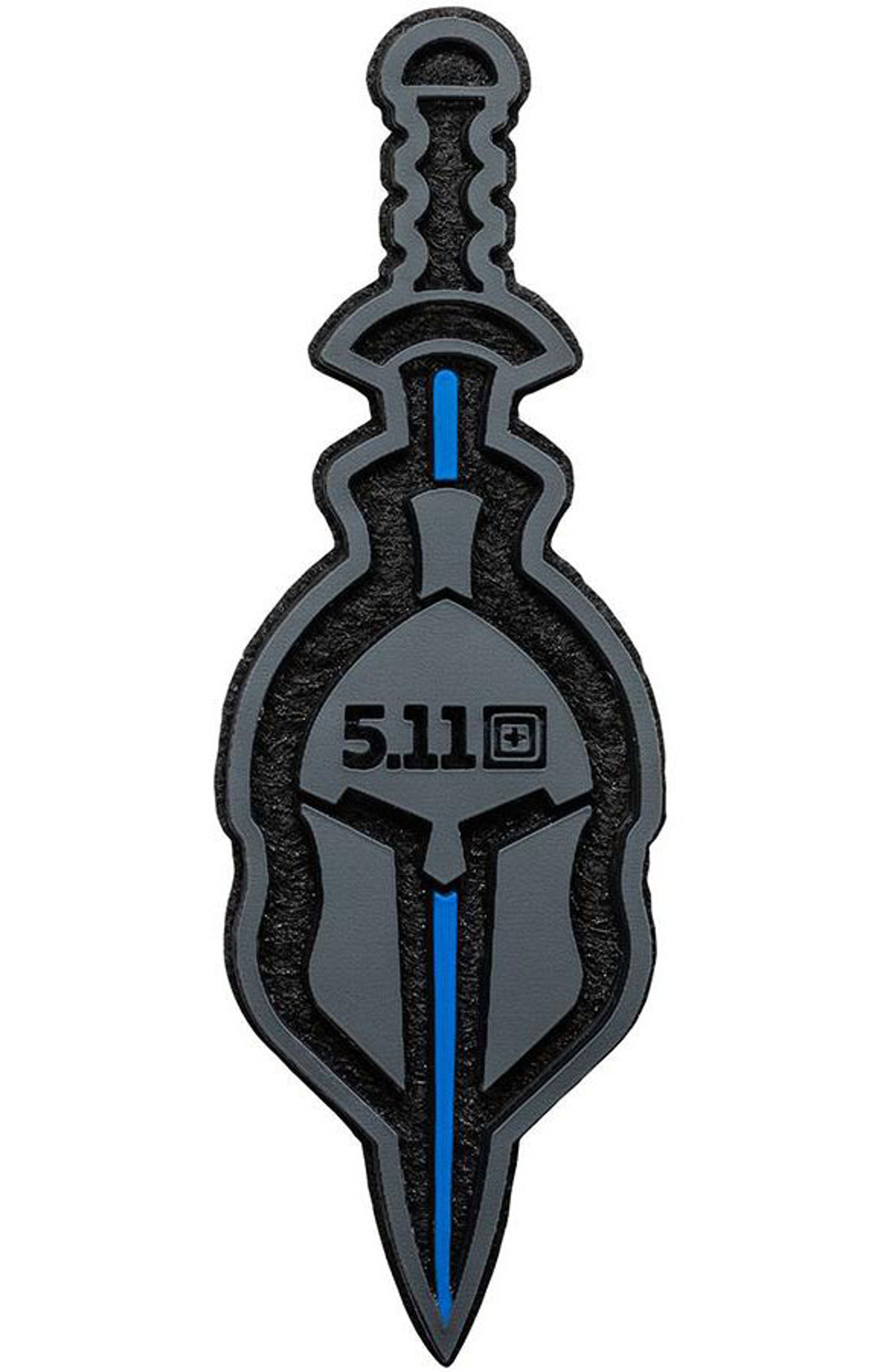 5.11 Tactical "Spartan Blue Line" Hook & Loop PVC Morale Patch