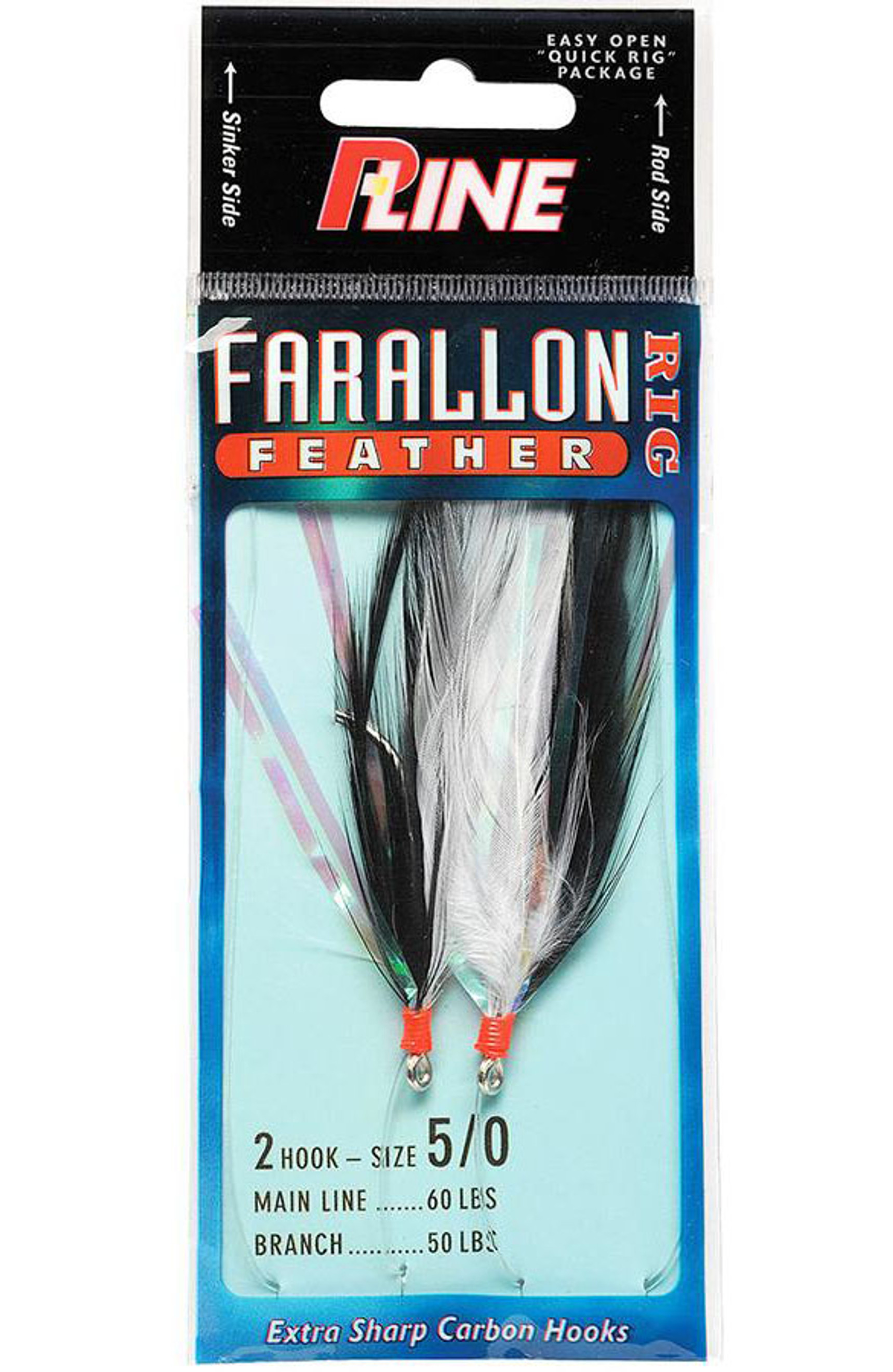 P-Line Farallon Feathers Vertical Fishing Jigs (Size: 5/0 White & Black)