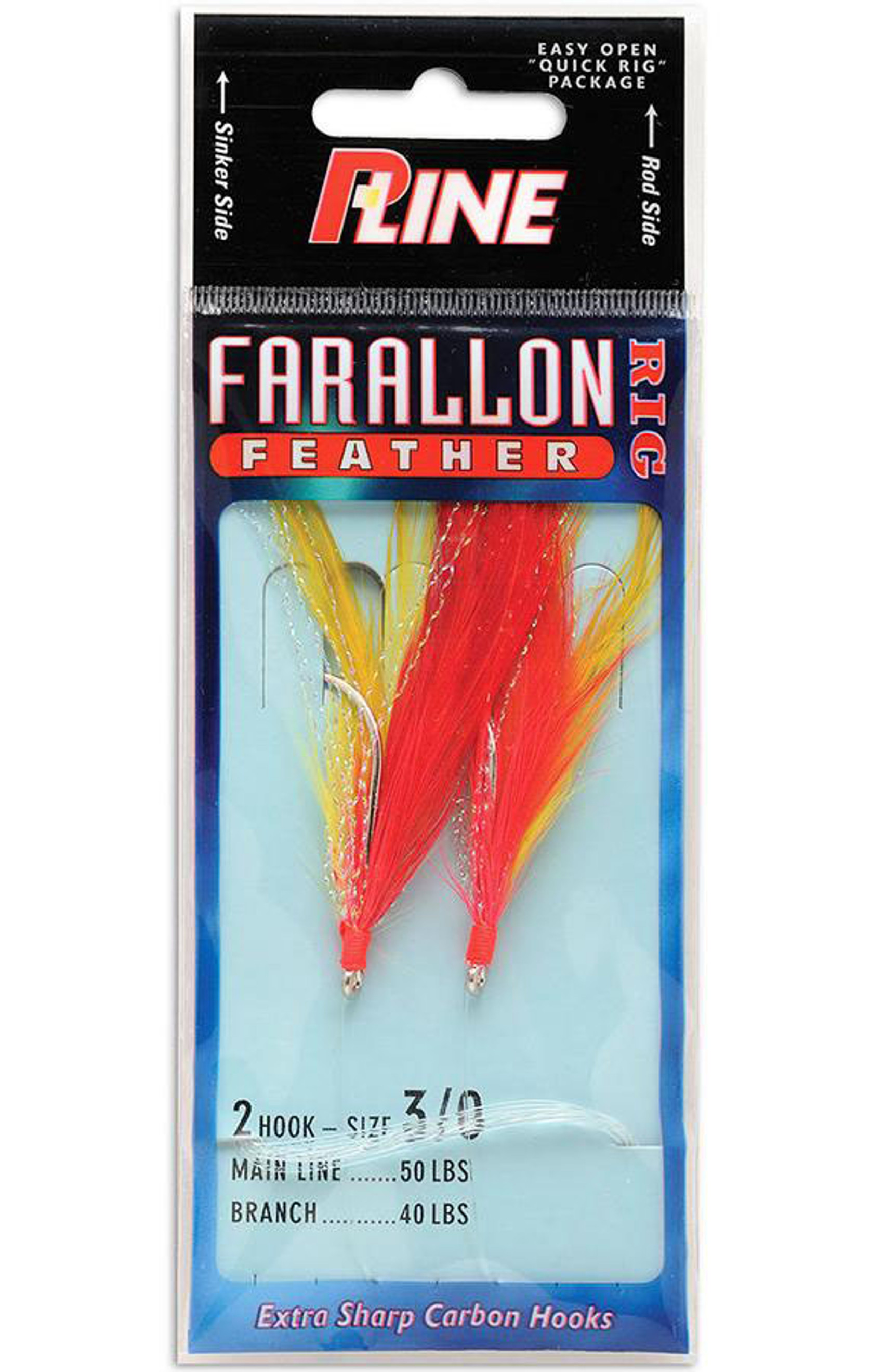 P-Line Farallon Feathers Vertical Fishing Jigs (Size: 5/0 Yellow & Red)