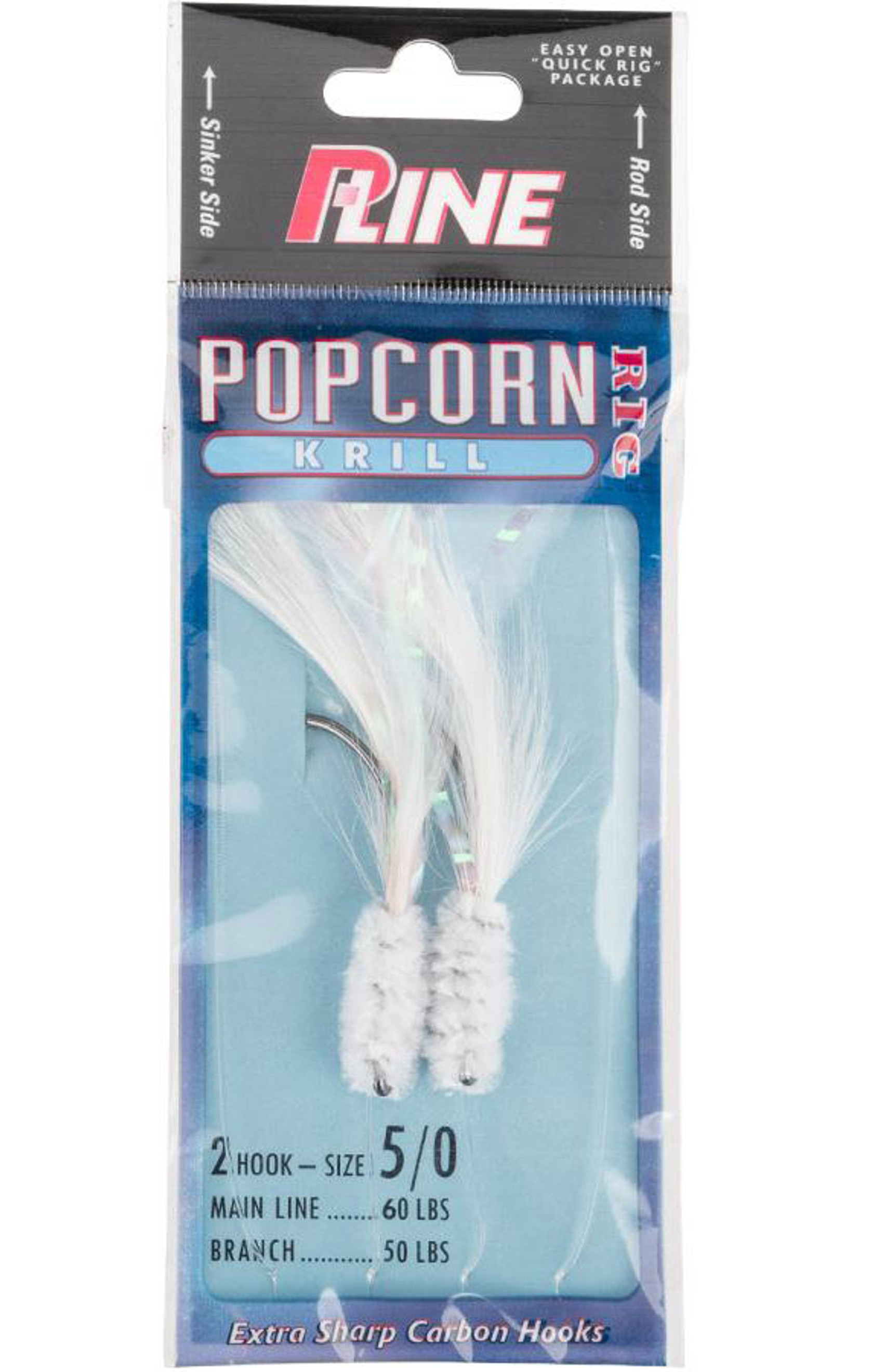 P-Line Popcorn Krill 2 Hook Fishing Rig (Color: White / 5/0)