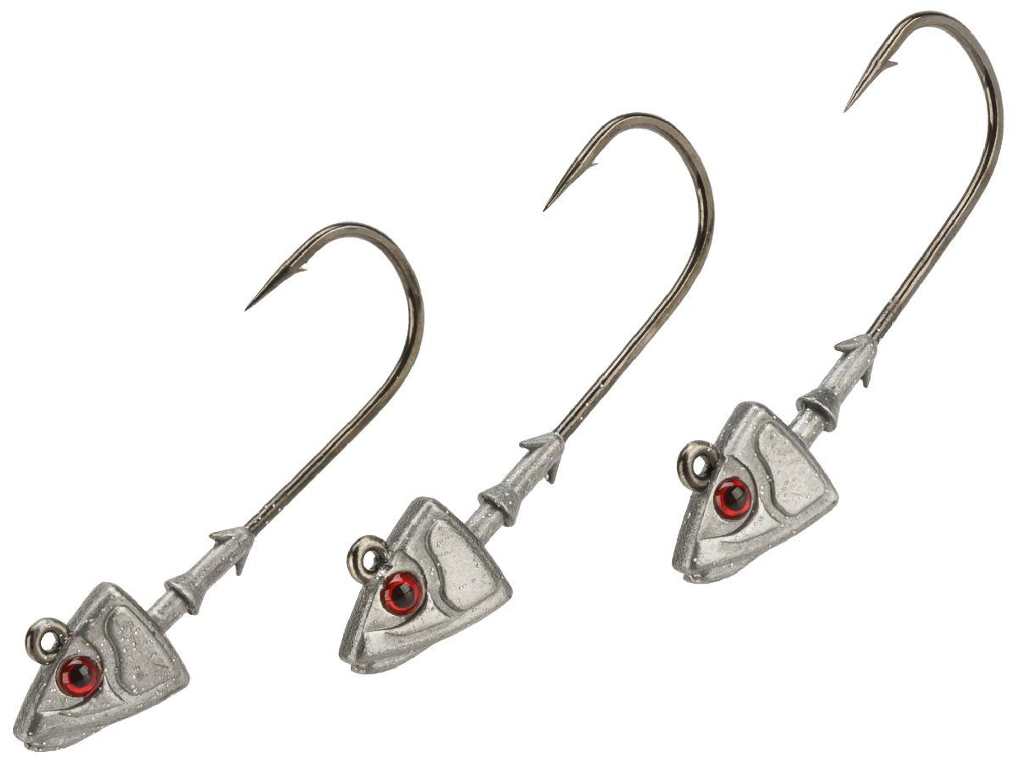 Mustad Shad/Darter Head 3/8 OZ 2X Strong 2XL - Pack of 3 (Color: Plain UV with Red Eyes / Size 3/0)