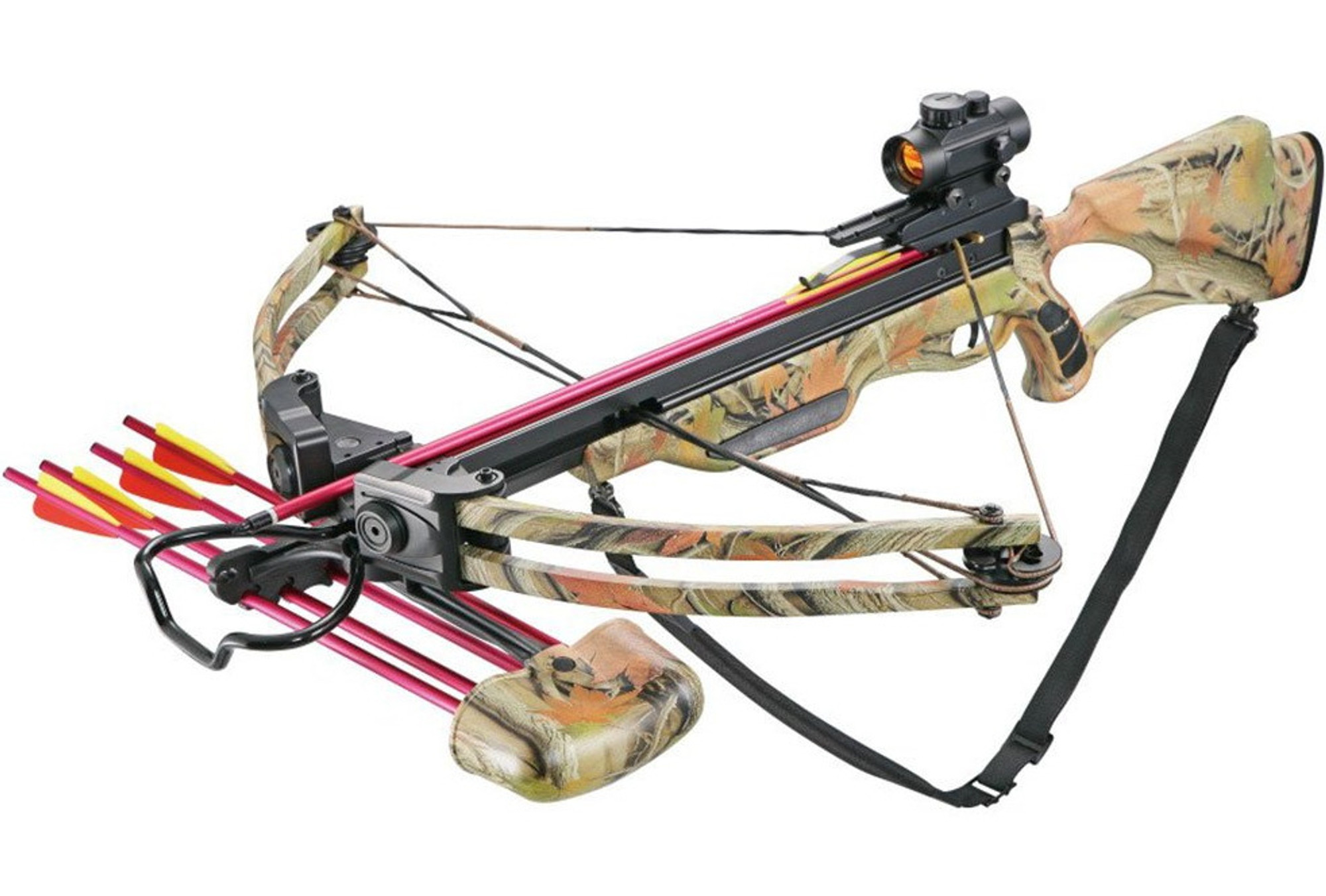 175 lbs hunting crossbow package with red dot scope arrows rope