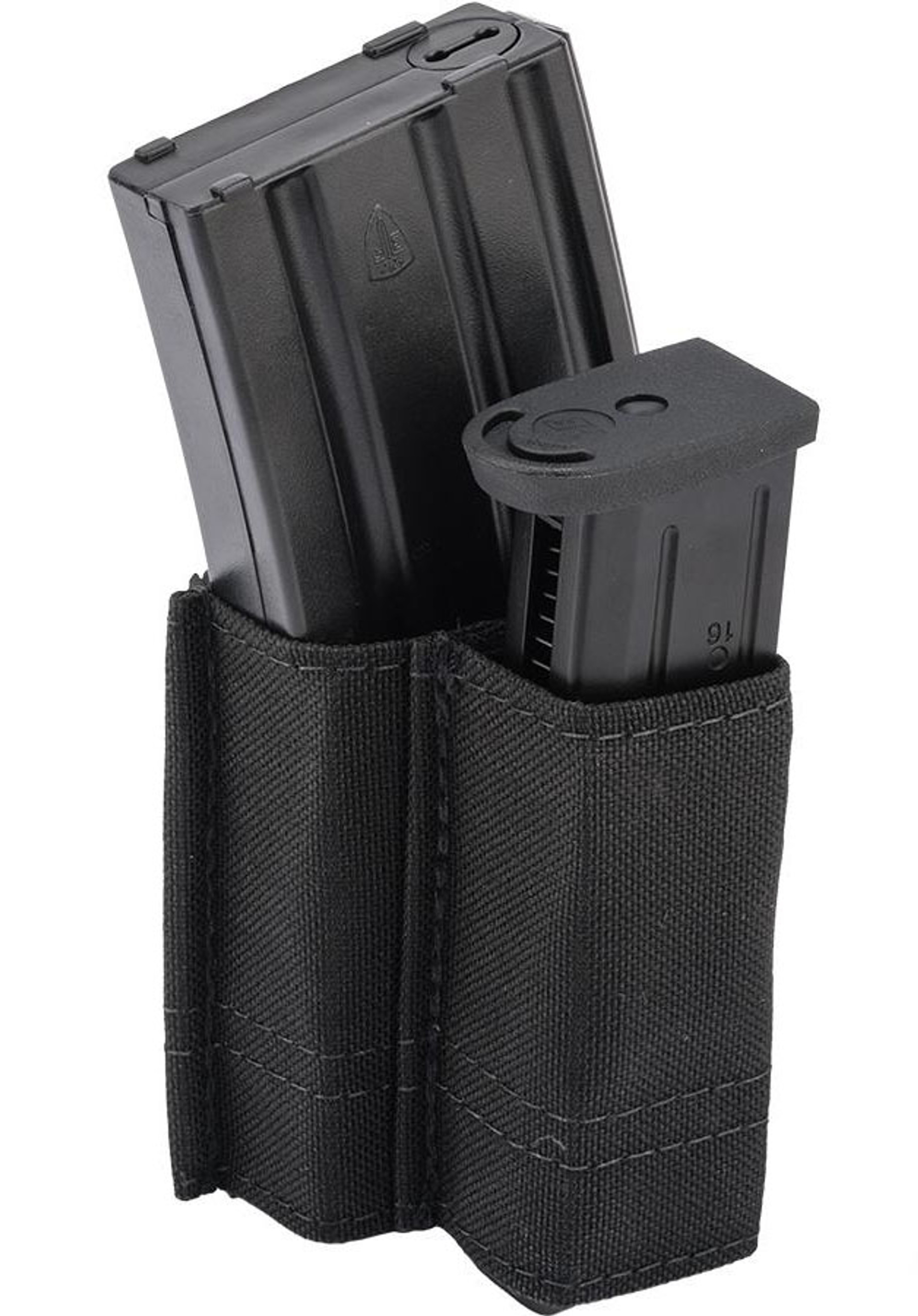 Esstac 5.56 1+1 KYWI Shorty Double Stack Magazine Pouch with Belt Loops (Color: Black)