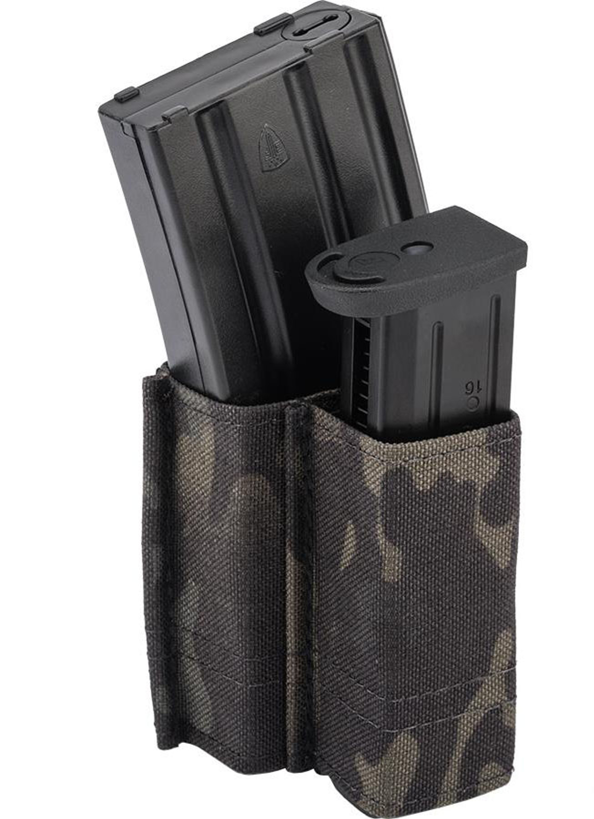 Esstac 5.56 1+1 KYWI Shorty Double Stack Magazine Pouch with Belt Loops (Color: Multicam Black)