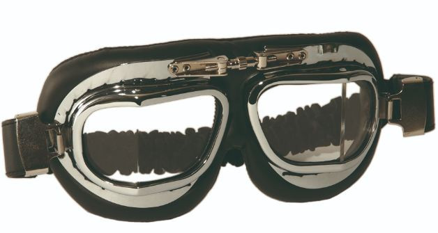 British Raf Style Chrome Aviator Goggles