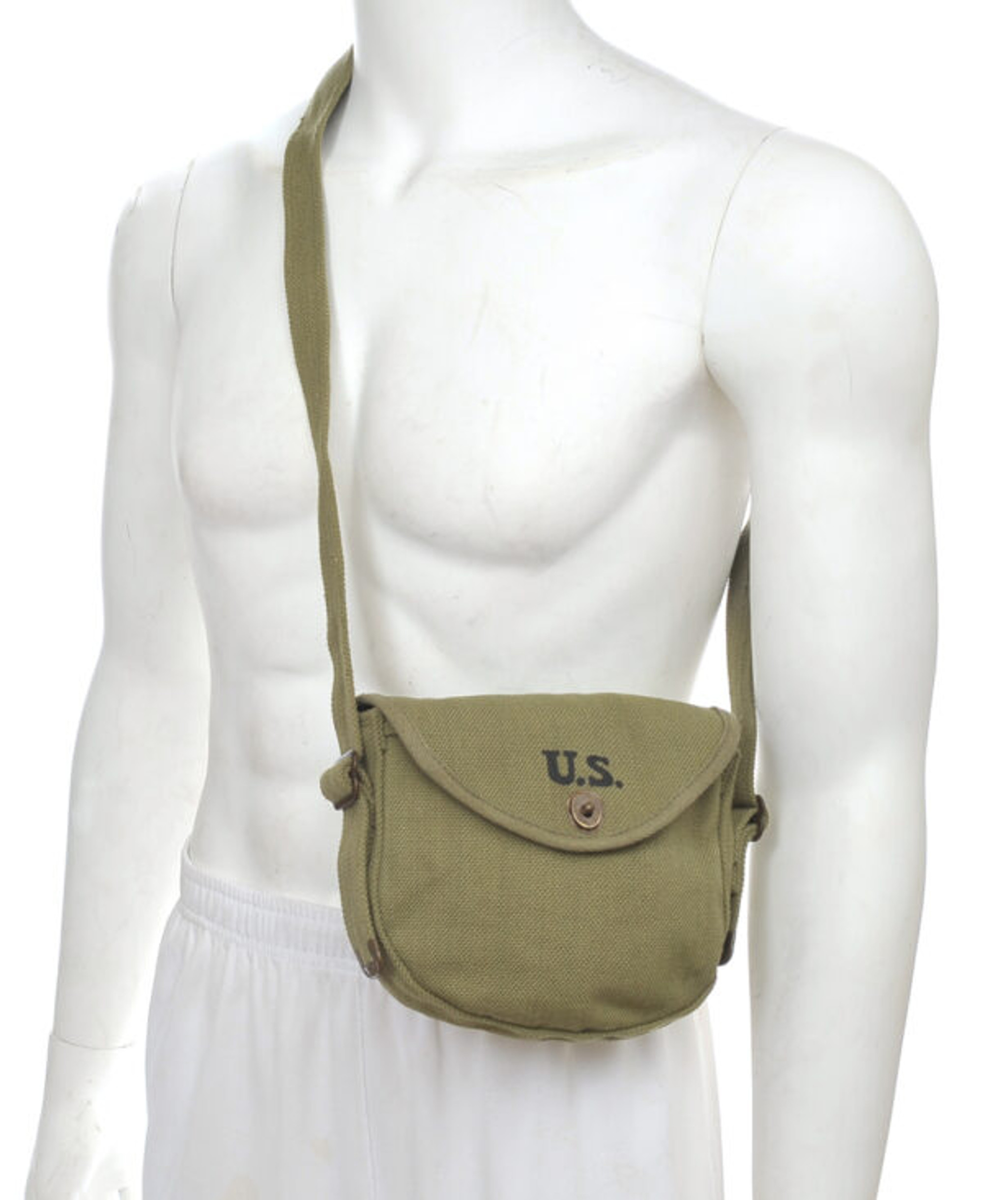 U.S. Thompson SMG Drum Magazine Pouch Lt Od Marked Jt&L 1943